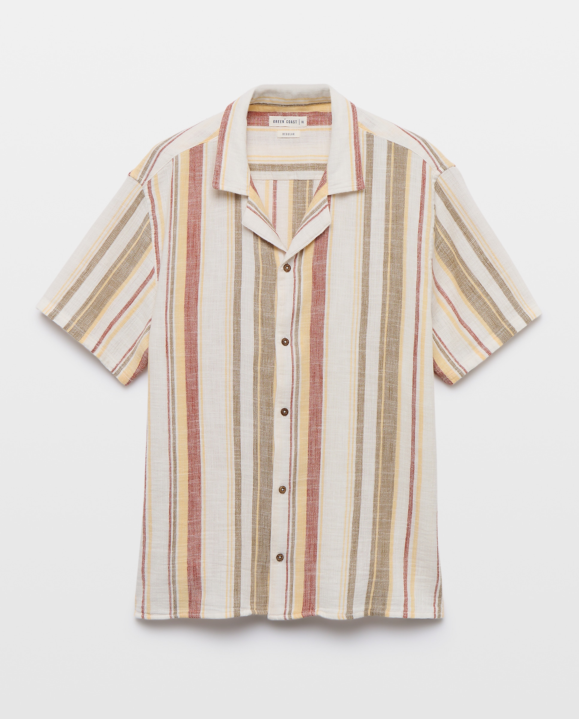 Camisa de Manga Curta Castanho-4