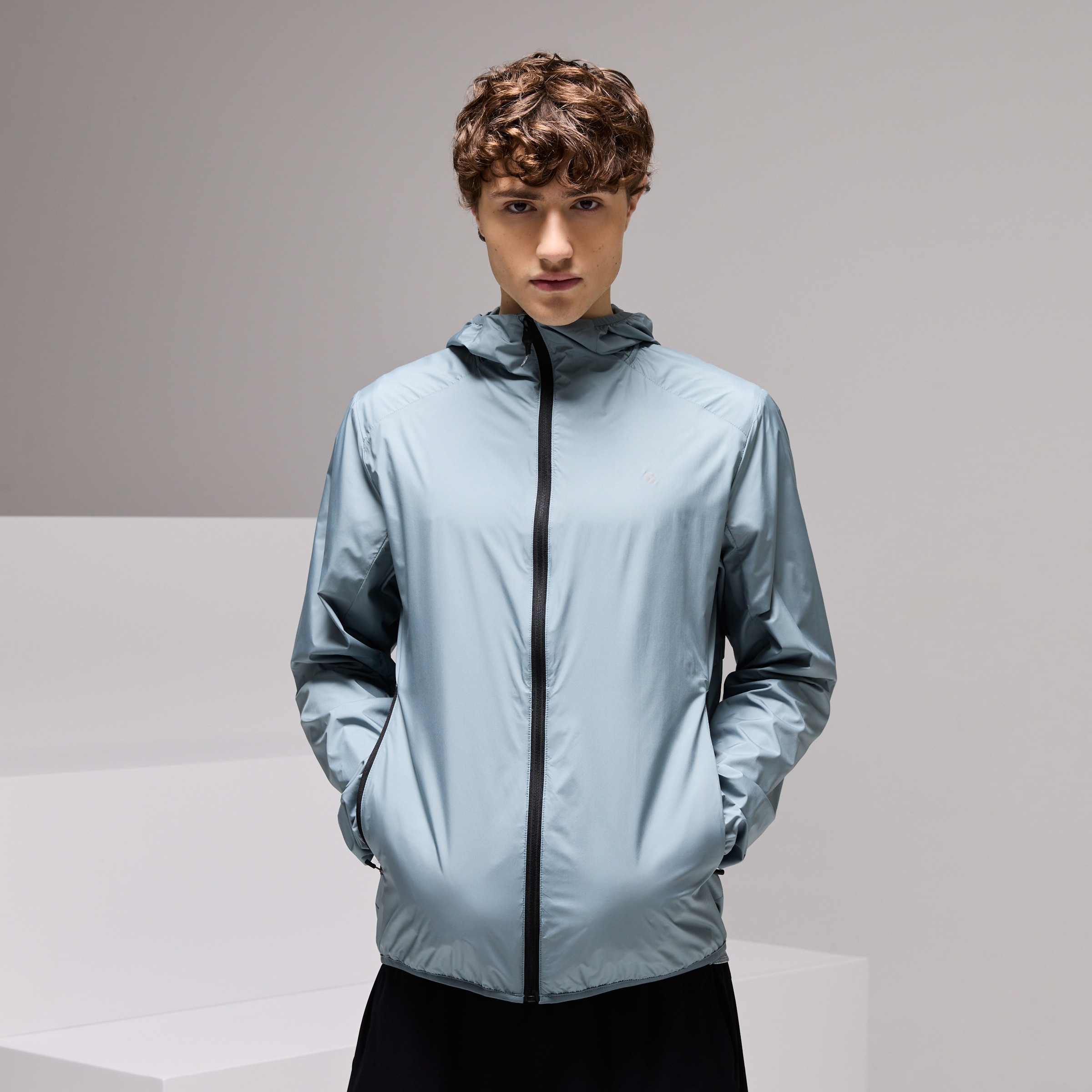 Corta-Vento de Running de Homem Verde-1