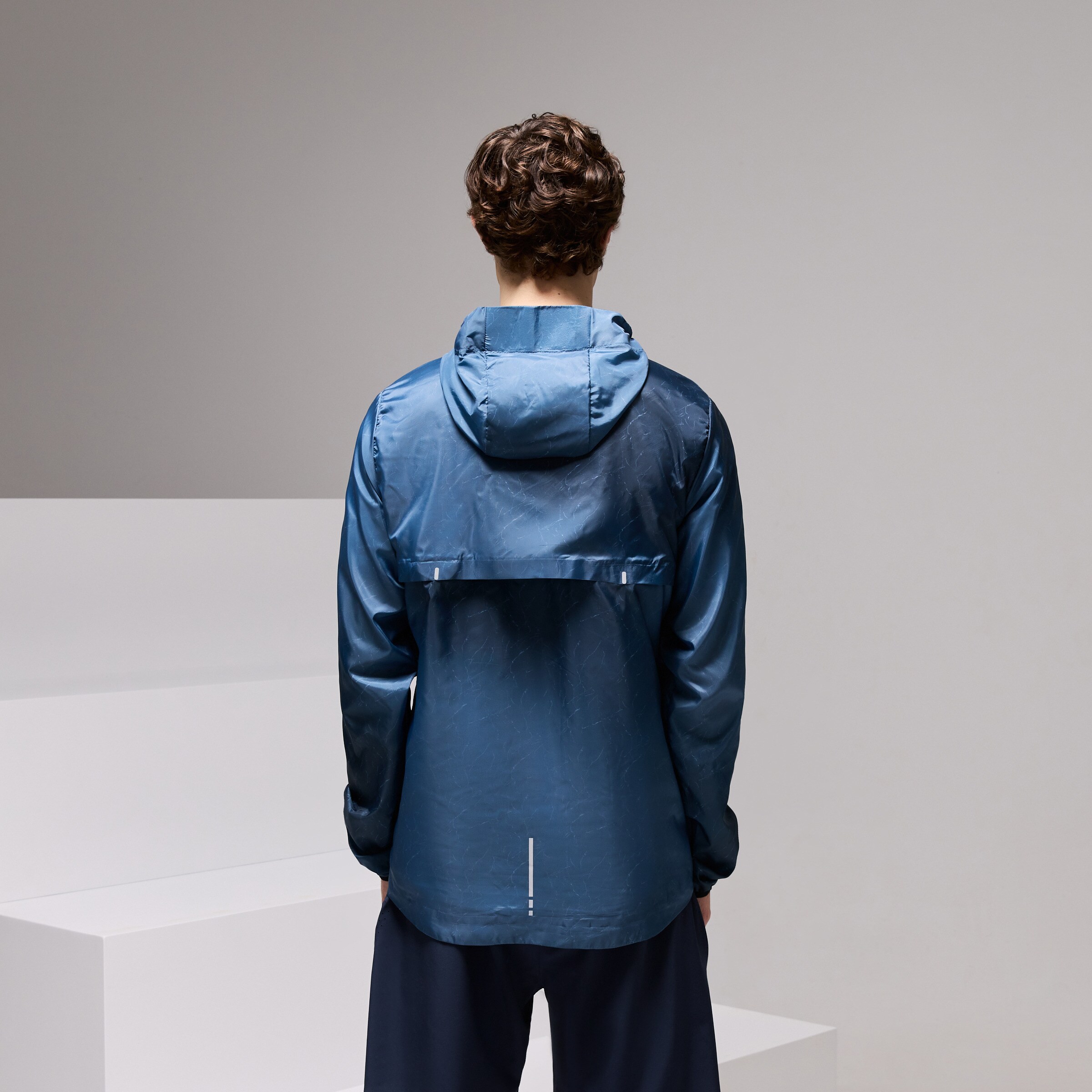 Corta-Vento de Running de Homem Azul-3