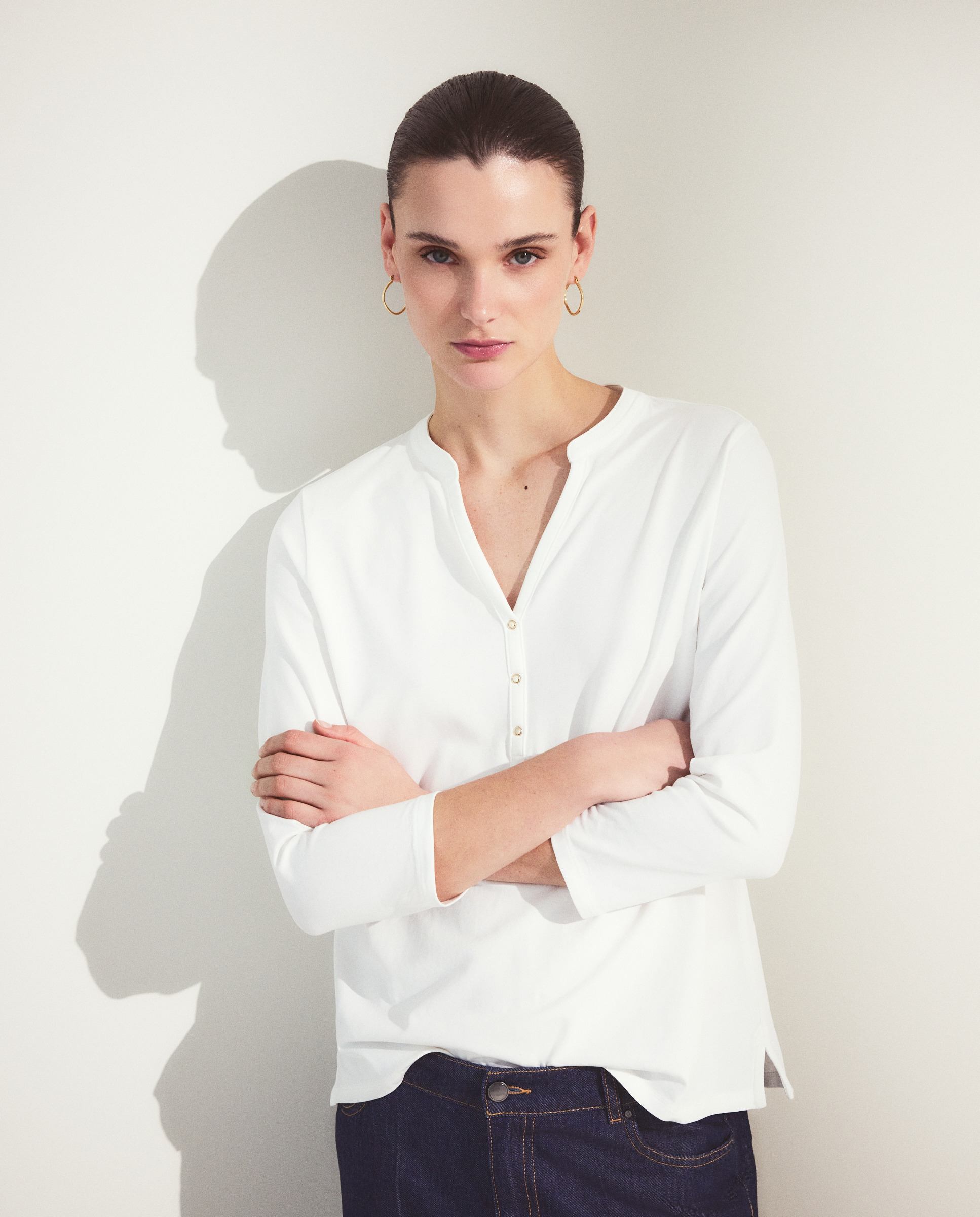 Imagem 0 de T-shirt com Gola Tipo Padeiro