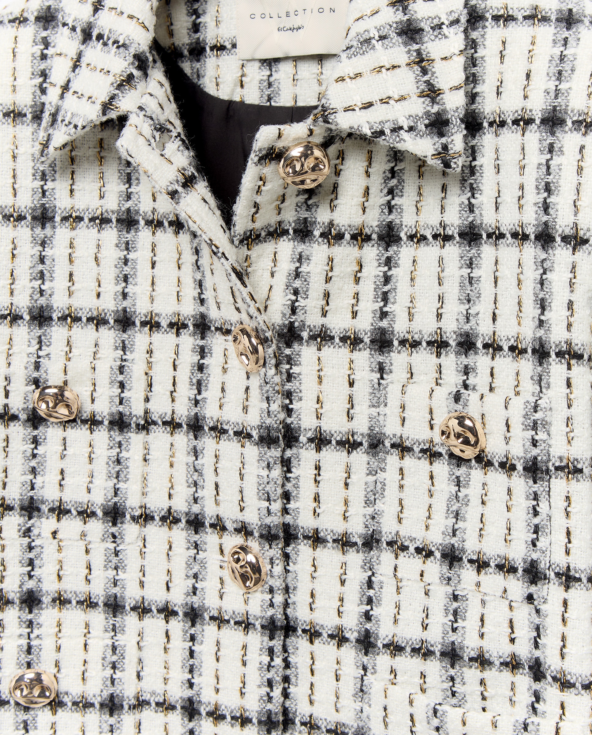 Casaco tweed com fantasia 120 Cru-5