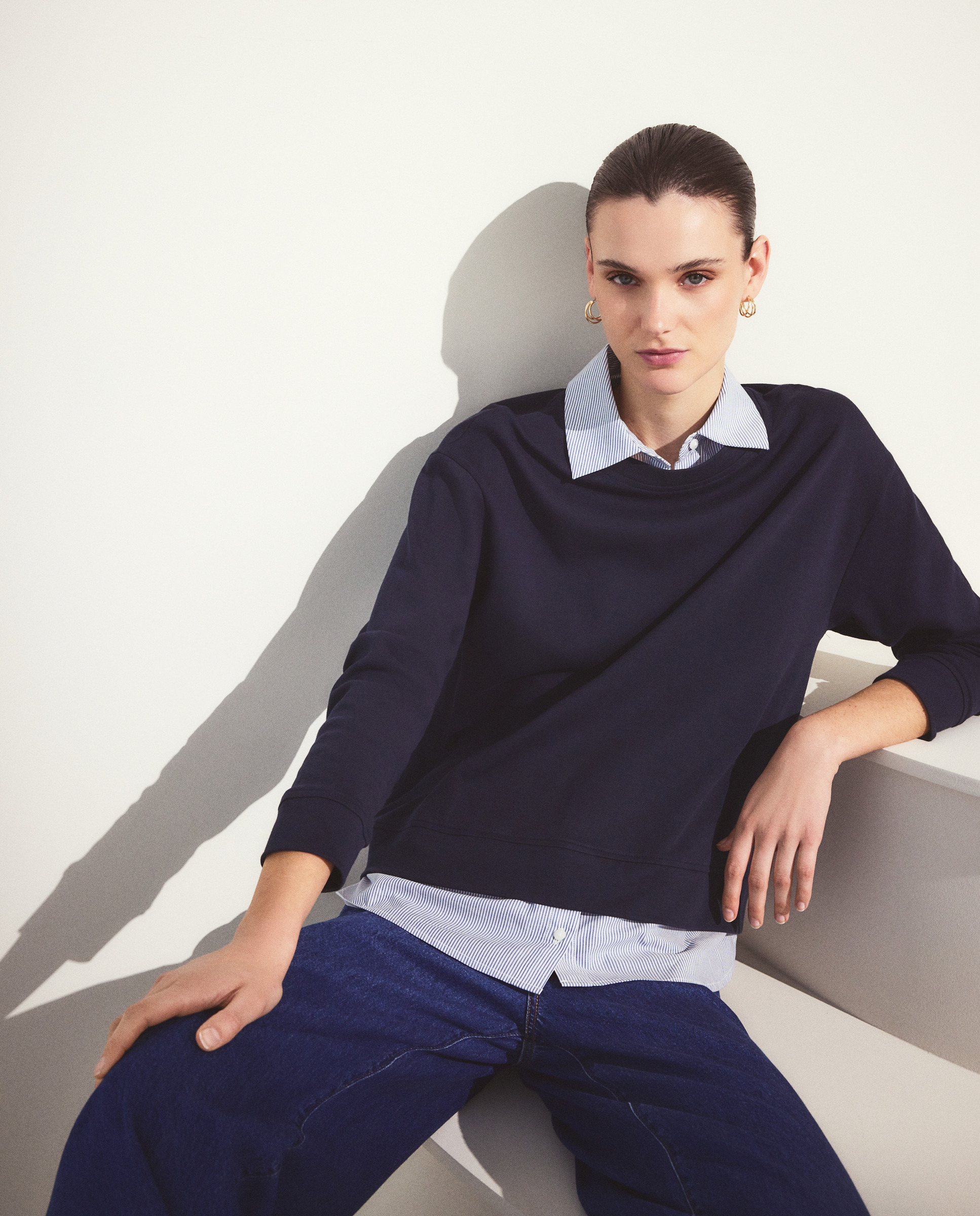 Camisa Lisa com Aba Azul-marinho-2