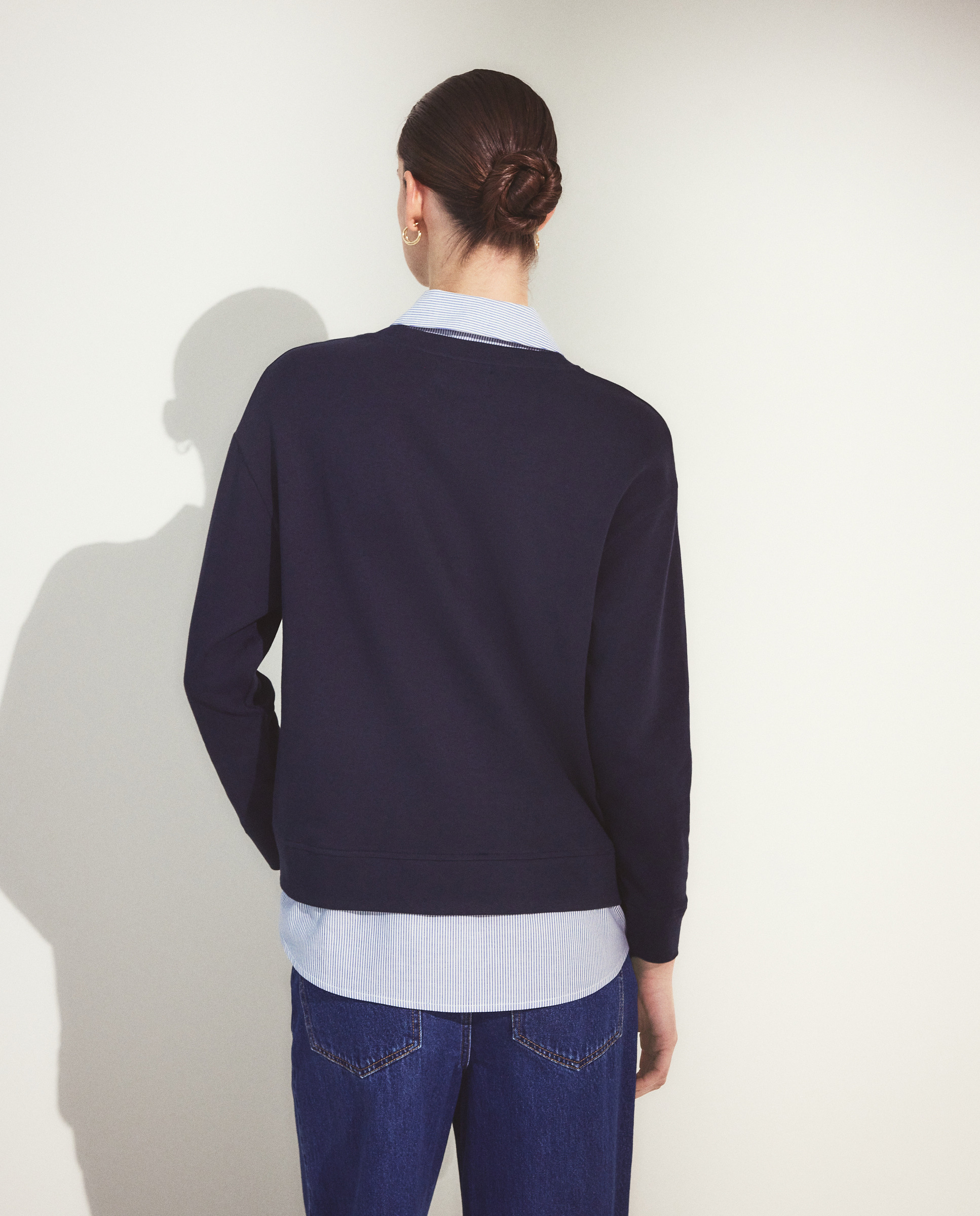 Camisa Lisa com Aba Azul-marinho-3