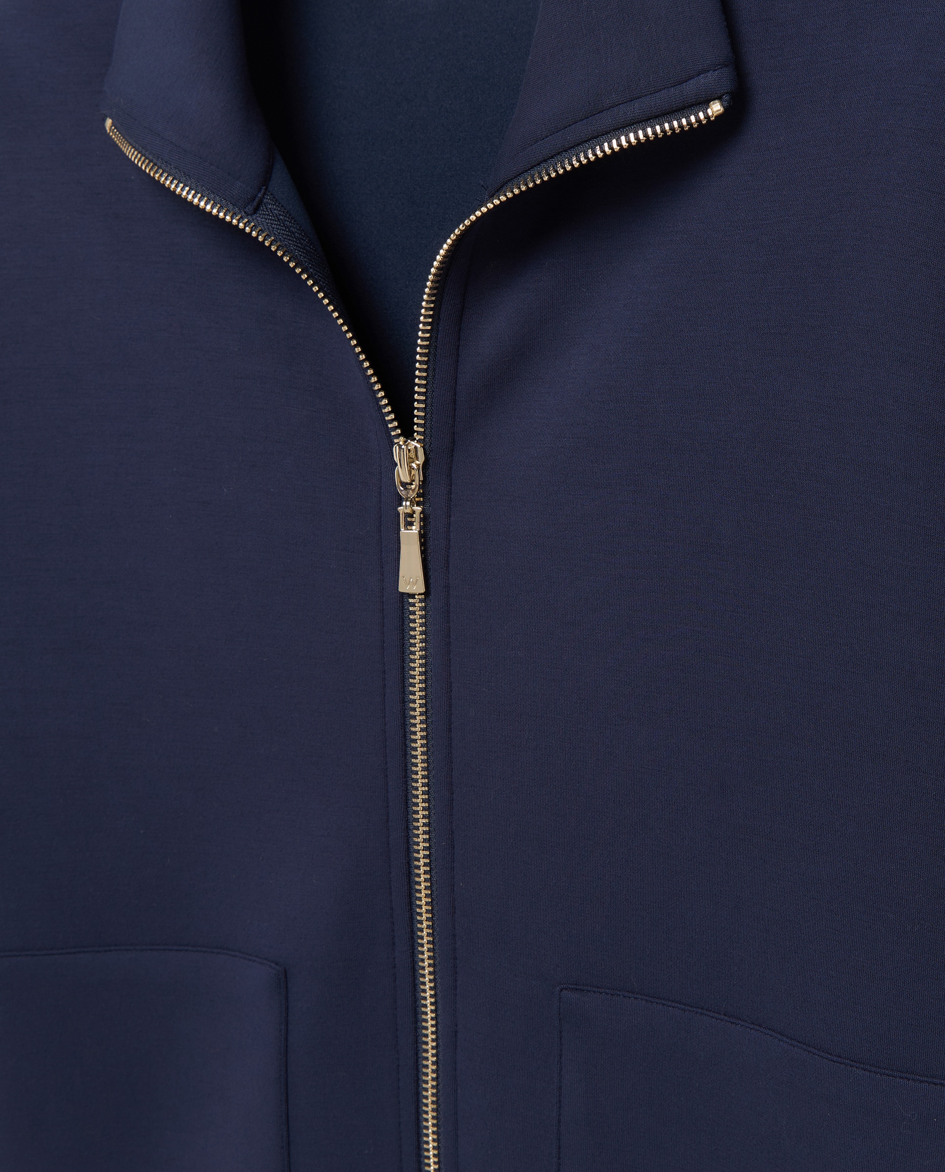 Sweatshirt Clássica Aberta de Cupro Azul-marinho-6