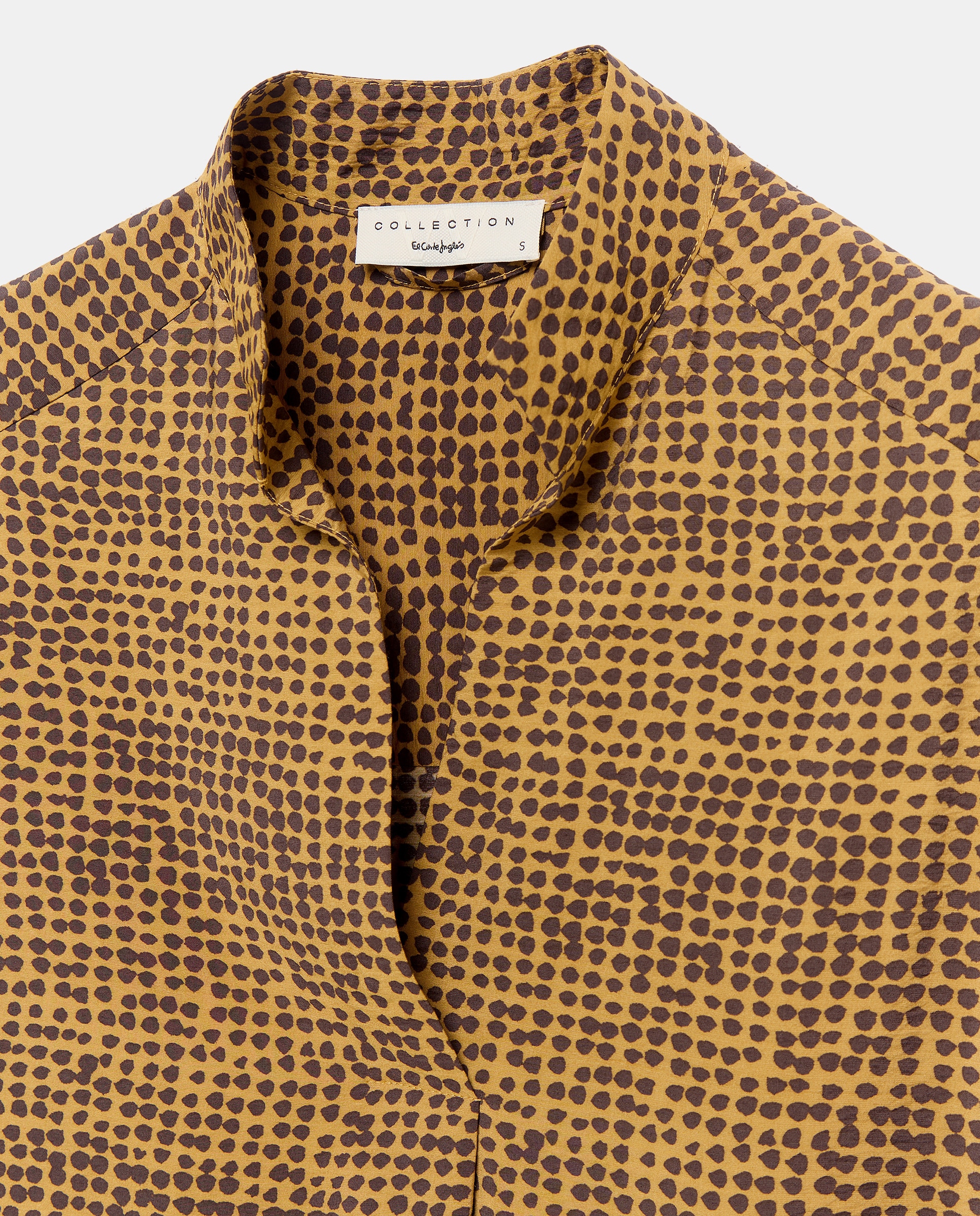 Vestido Safari com Estampado de Folhas Castanho-5