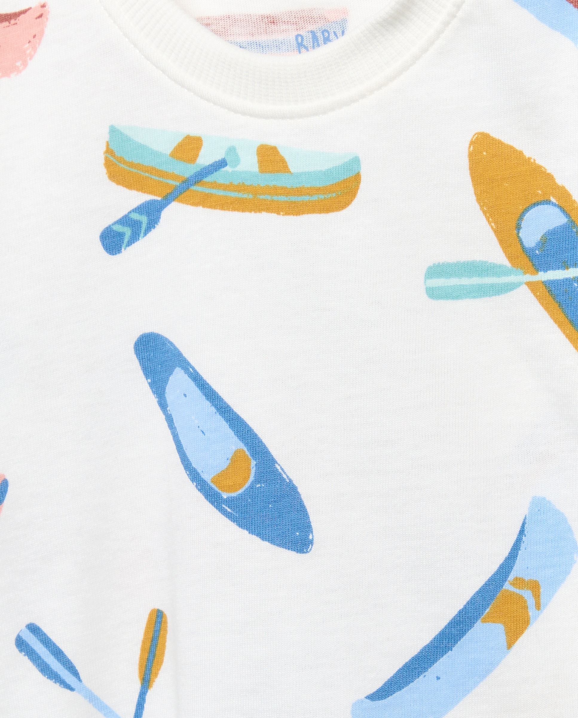 T-shirt de Bebé com Manga Curta e Fantasia Branco-marfim-3