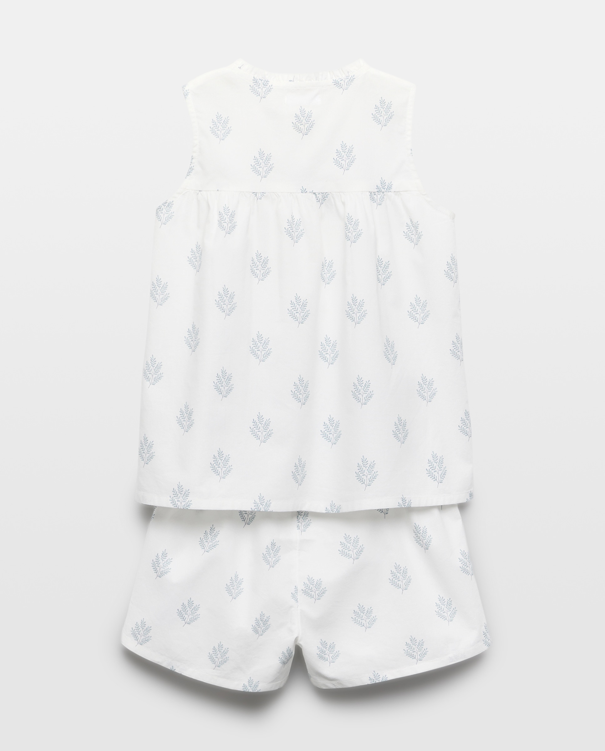 Pijama de niña popelin corto Blanco roto-2