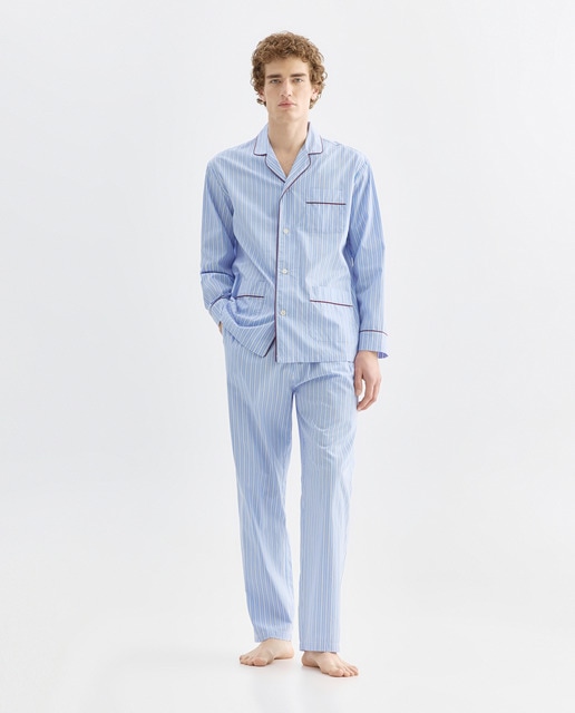 Imagen 0 de Pijama de popelin de hombre tejido rayas