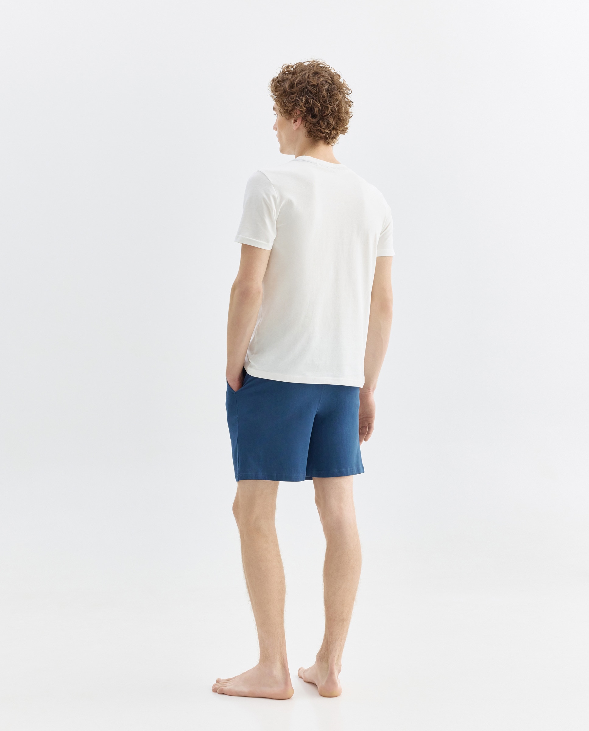 Pijama punto hombre corto 120 Crudo-2