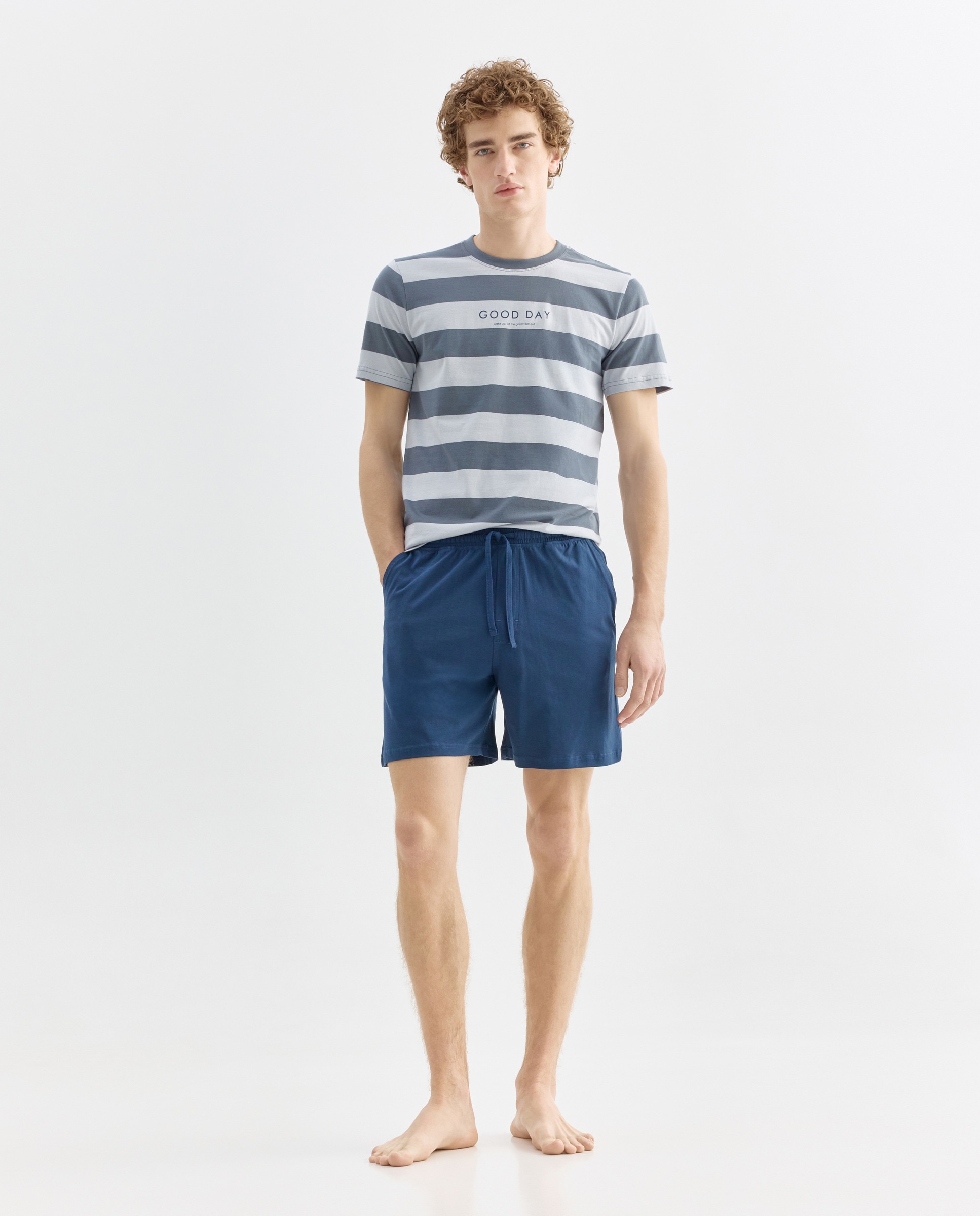 Imagen 0 de Pijama punto hombre corto rayas