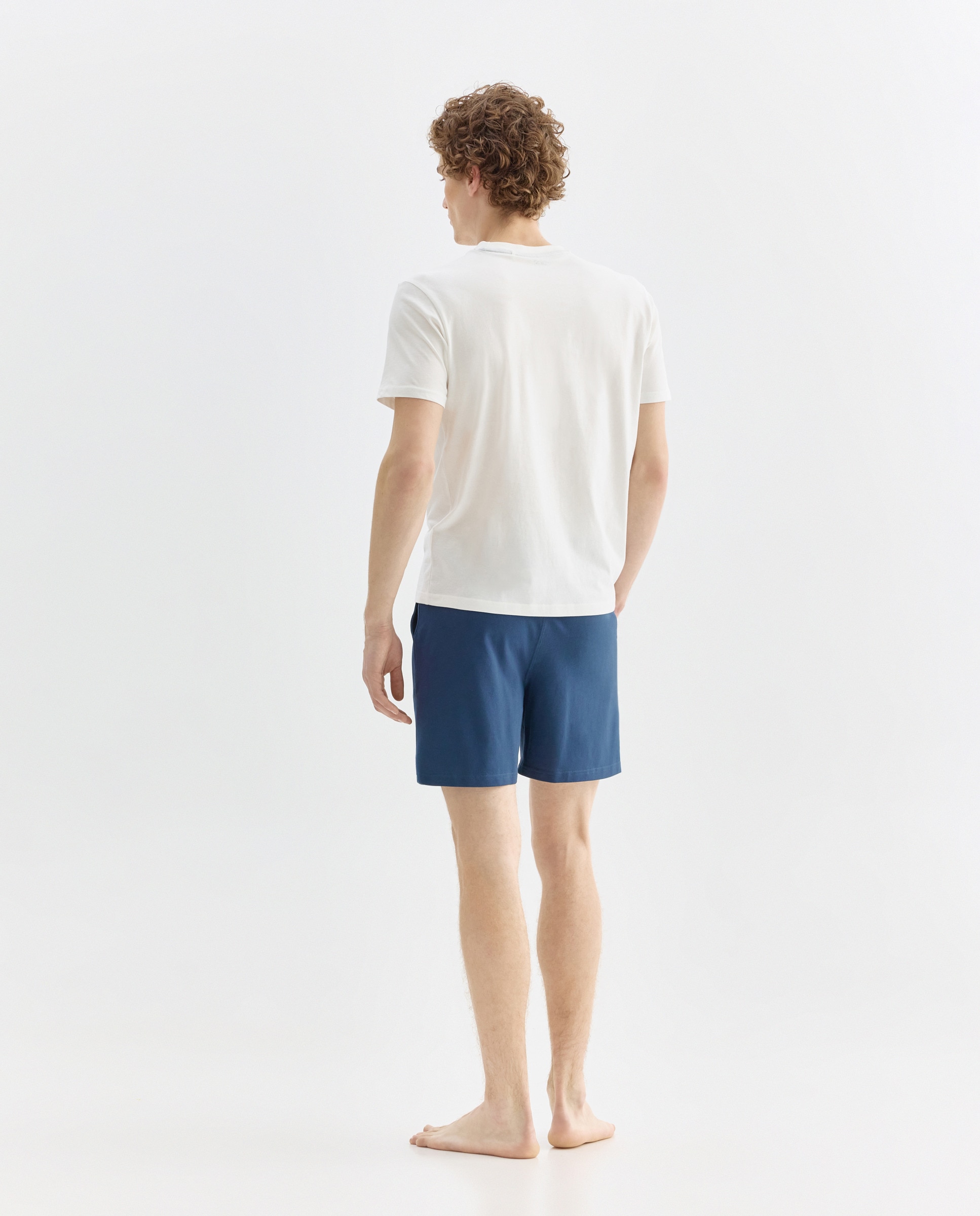 Pijama punto hombre pantalon corto piqué 120 Crudo-2