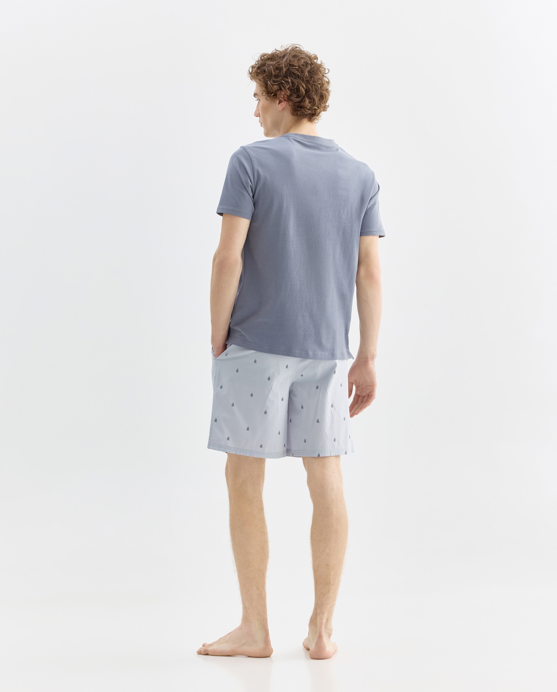 Pijama combinado hombre algodón con bolsa 820 Gris medio-2
