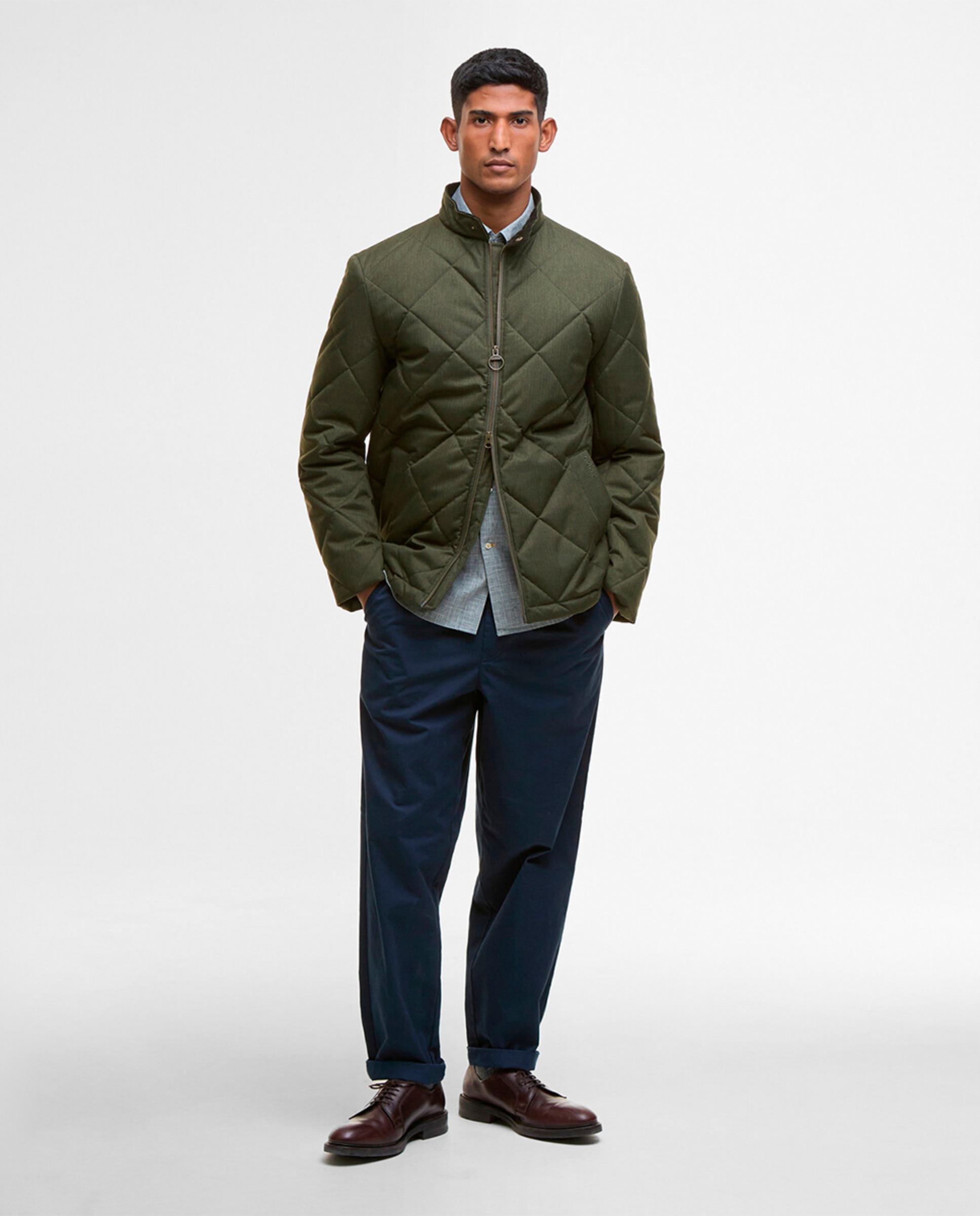 Chaqueta de hombre lisa acolchada - Barbour - Verde Verde-7