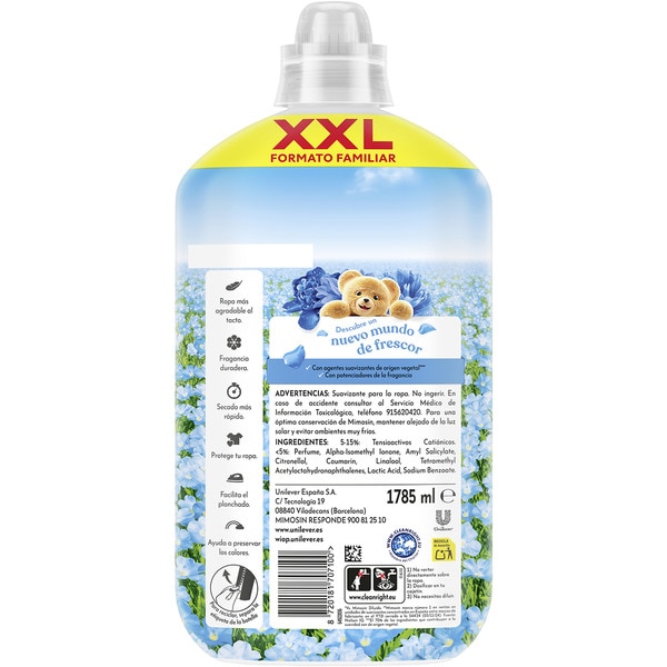 Bright Blue intense scent concentrated fabric softener bottle 105 dose