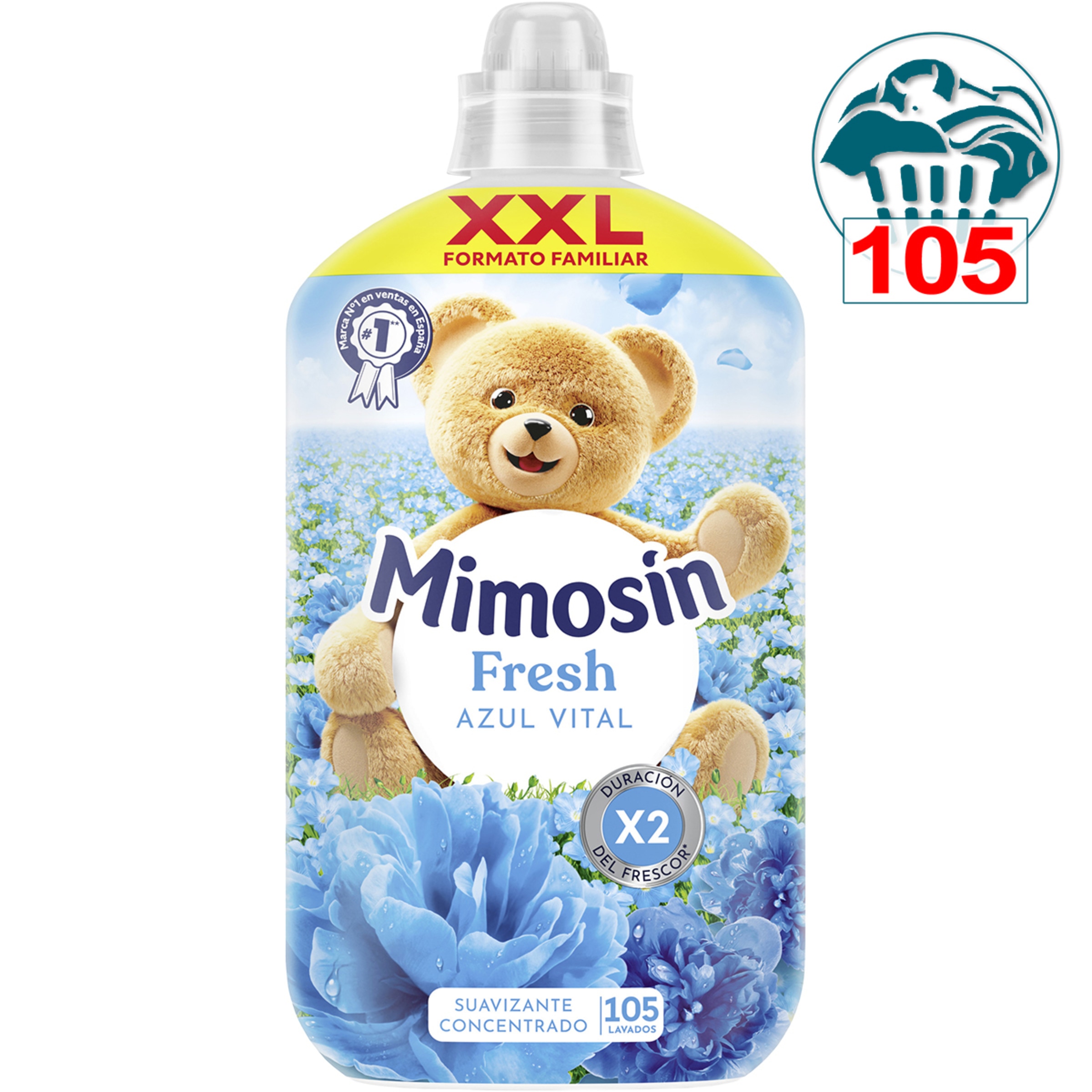 suavizante concentrado extra fragancia Azul Vital botella 105 dosis