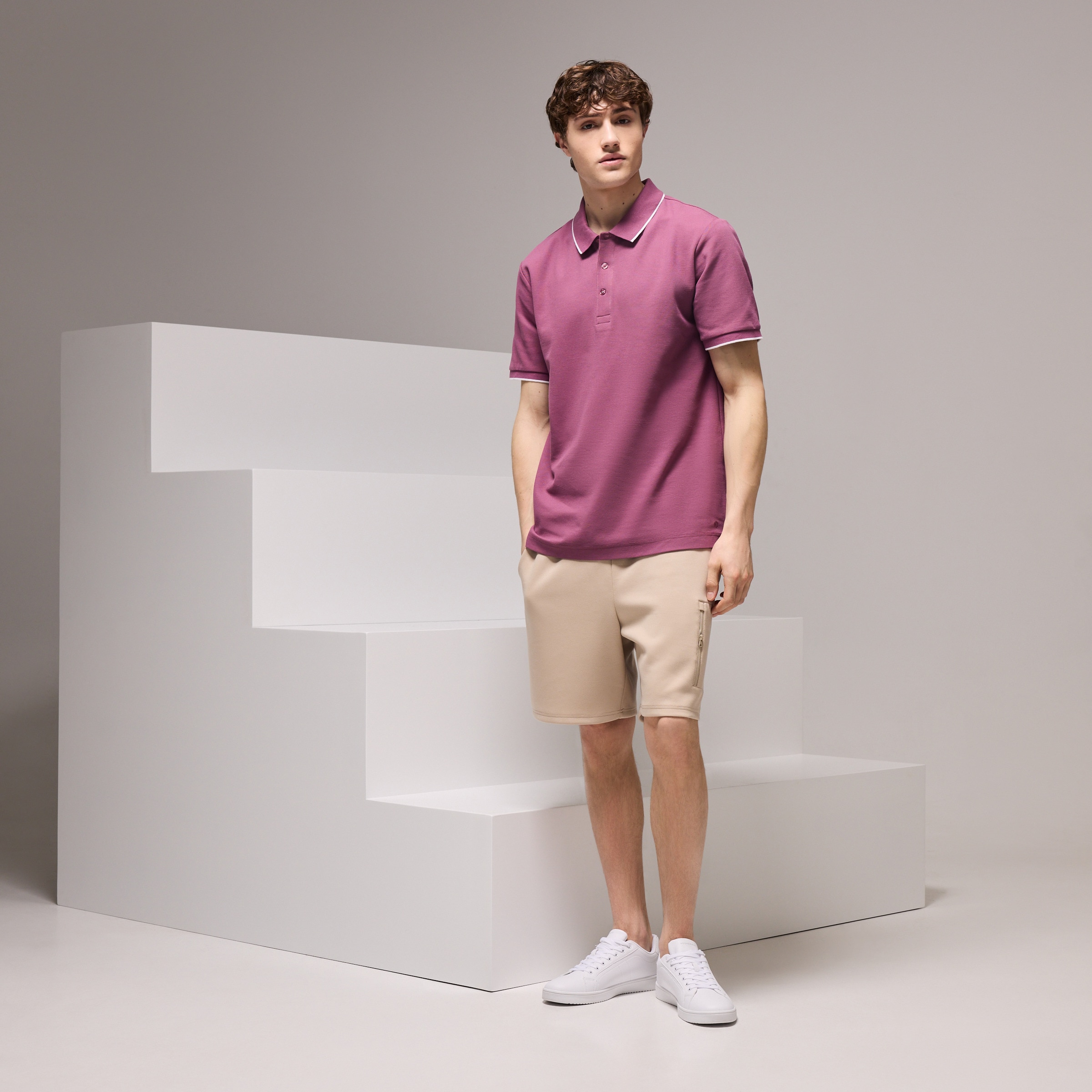 Polo Sportcasual de Homem Lilás-2