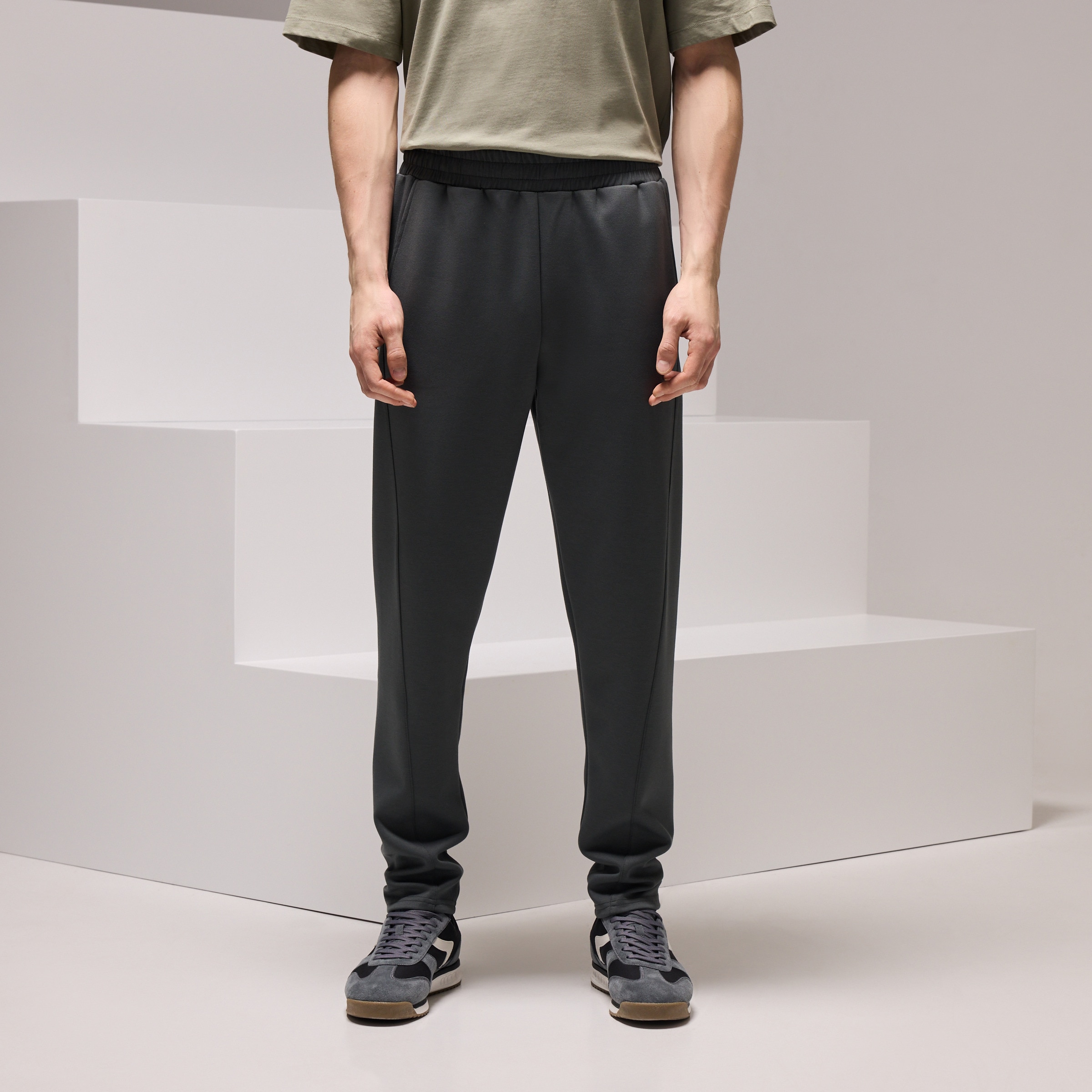 Calças Regular de Viscose Sportcasual de Homem Verde-escuro-2