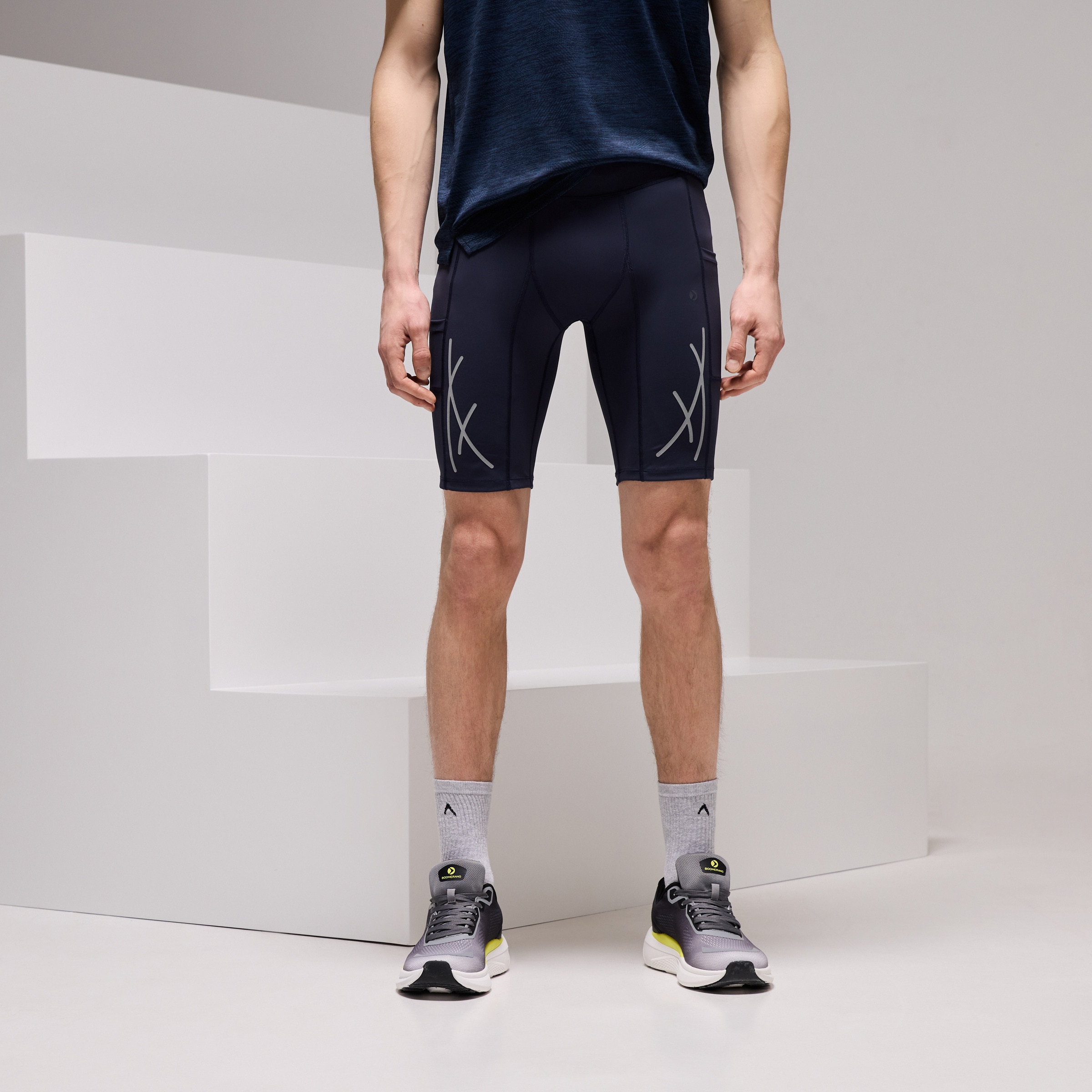 Leggings de Running de Homem Azul-marinho-2