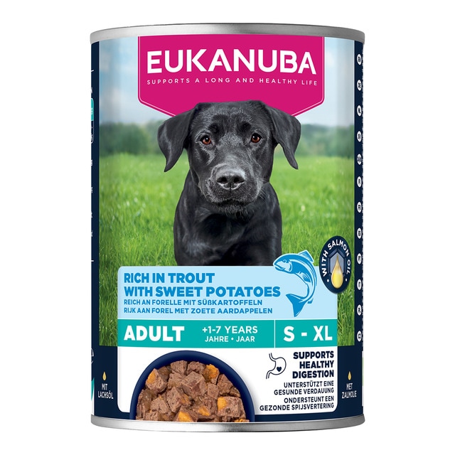 Imagen 0 de Comida húmeda para perros adultos Eukanuba trucha con batata 400 g