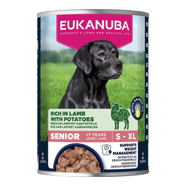 Imagen 0 de Comida húmeda para perros sénior Eukanuba cordero con patatas 400 g