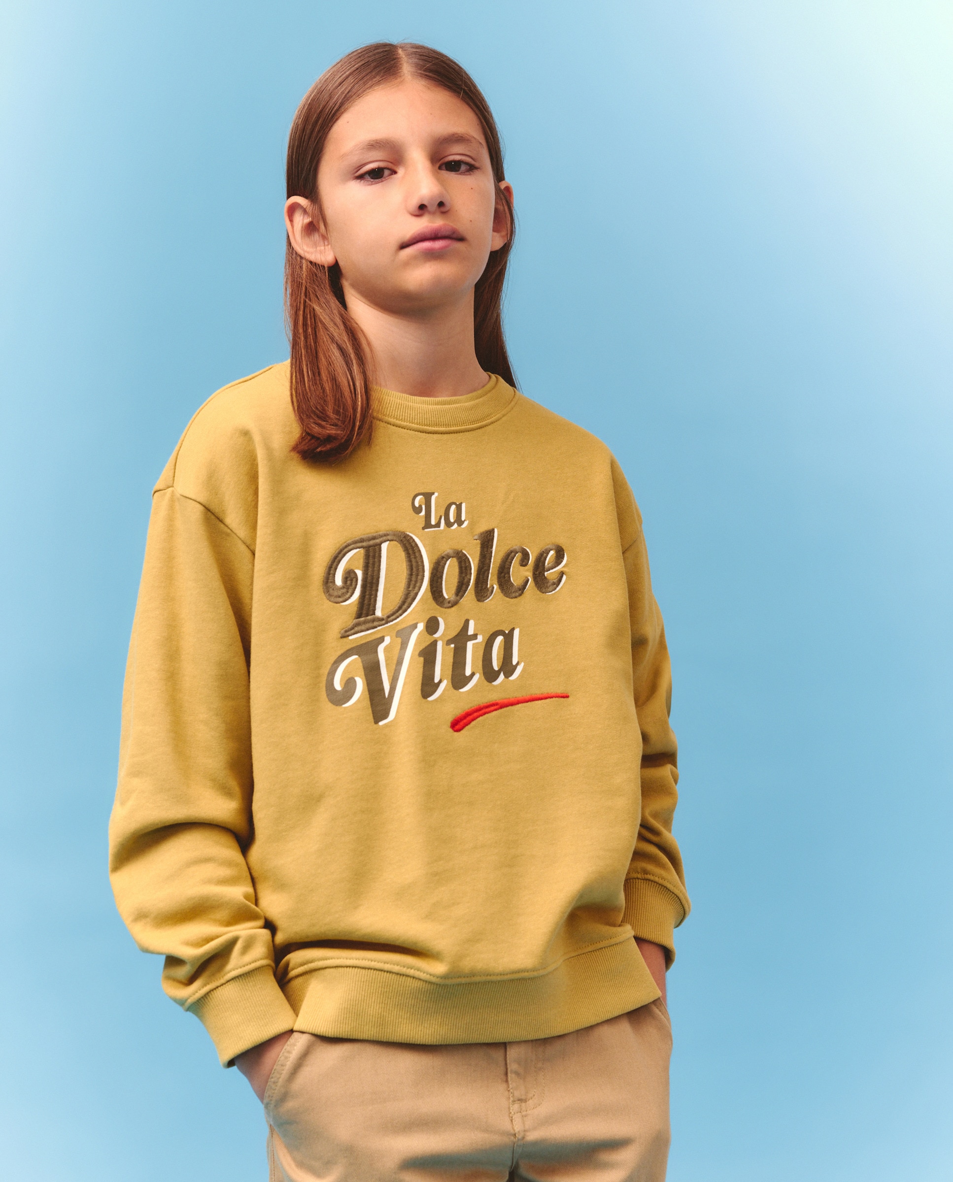 Sweatshirt Fechada com Estampado de Fantasia Amarelo-2