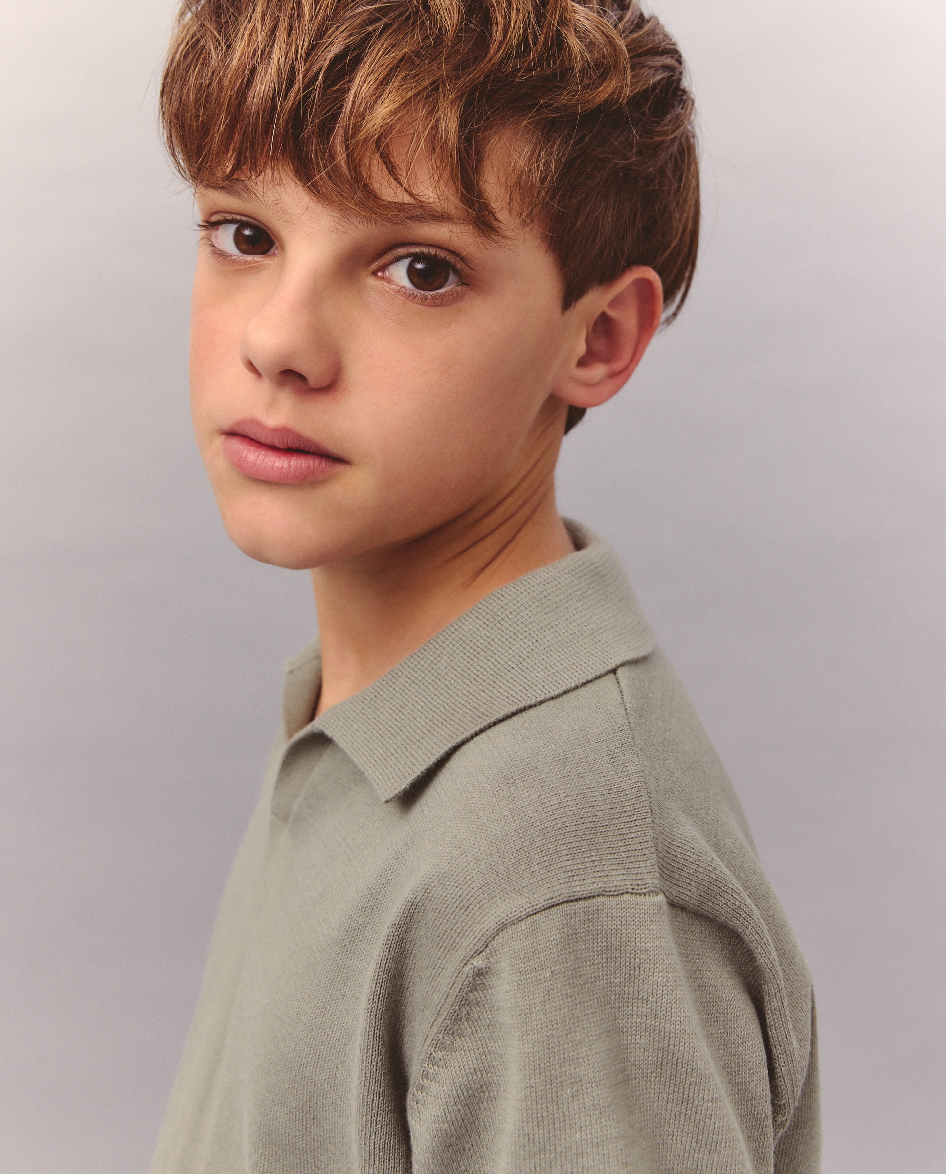 Polo de Tricot com Manga Curta 520 Caqui-1