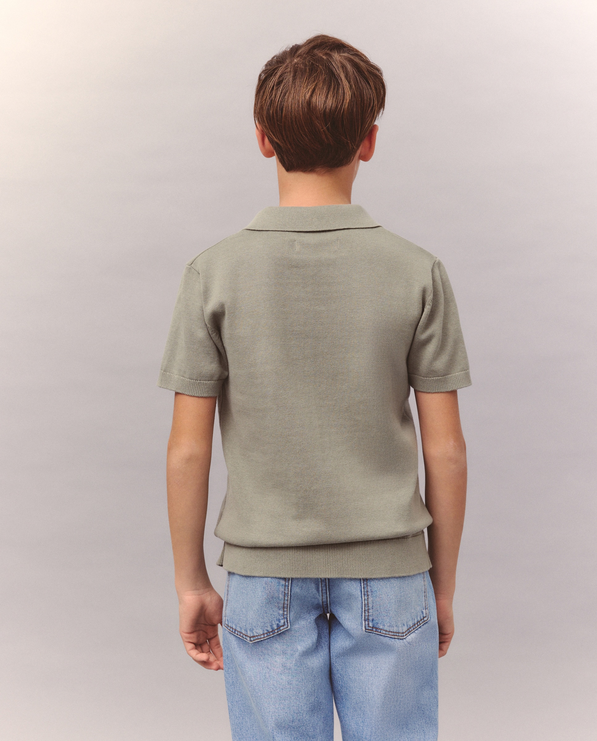 Polo de Tricot com Manga Curta 520 Caqui-4