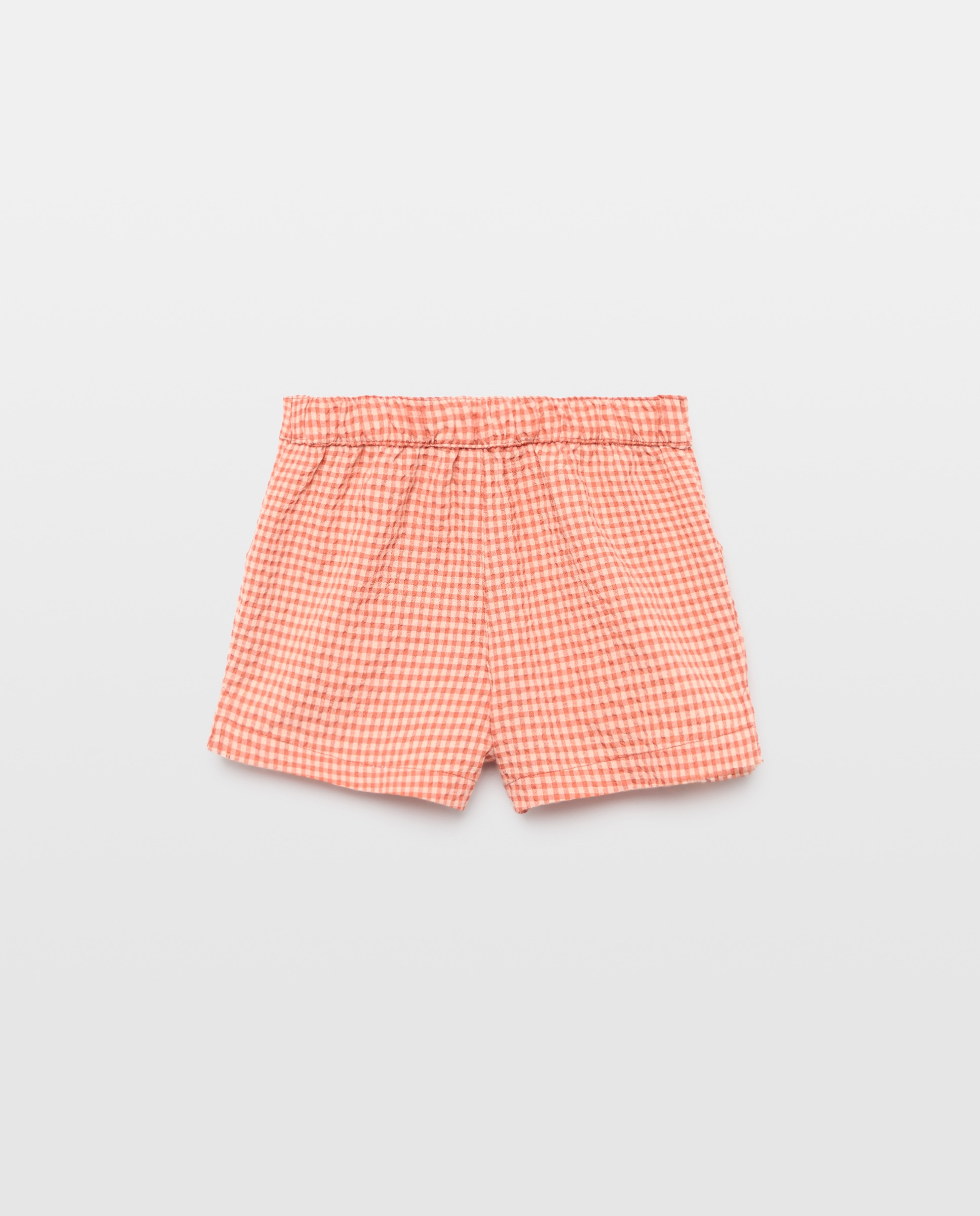 Short bebé niña  cuadros vichy set 630 Coral-2