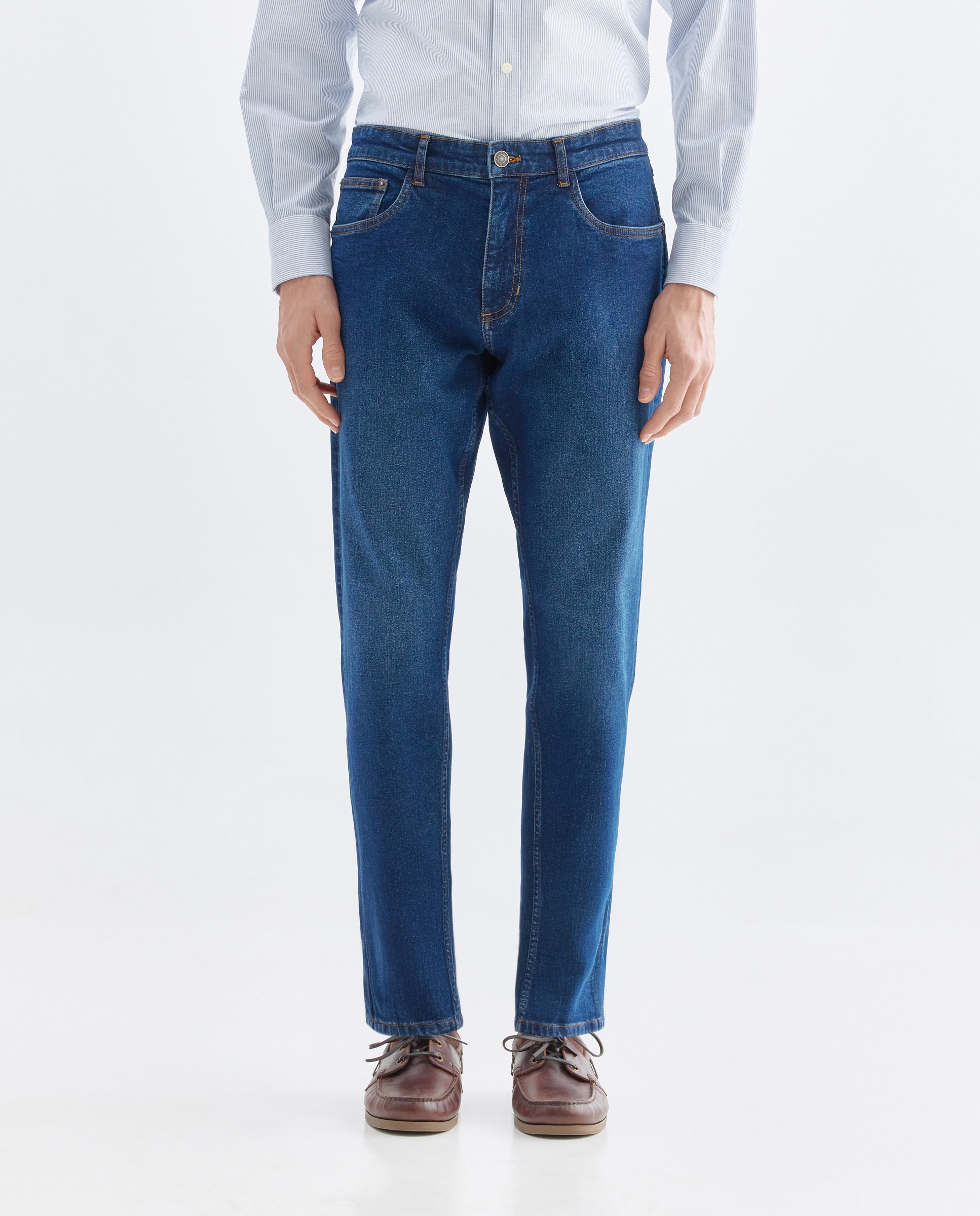 Pantalón vaquero hombre tapered fit Azul Suave-2