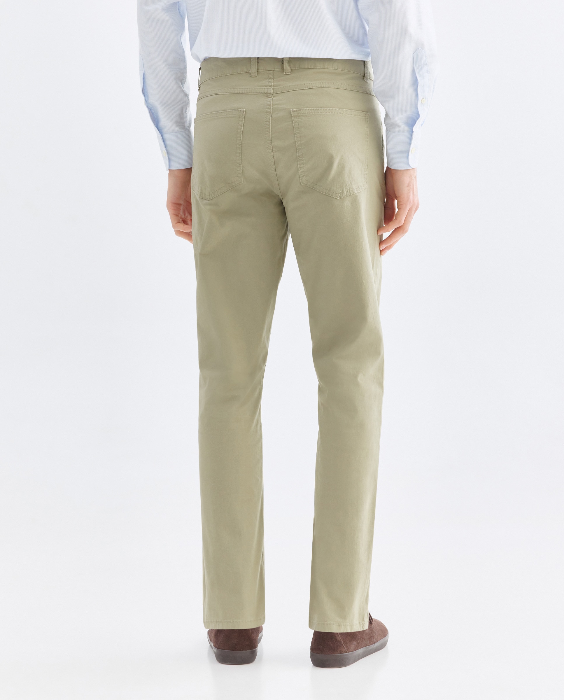 Pantalón hombre cinco bolsillos lavado regular fit 510 Verde claro-3