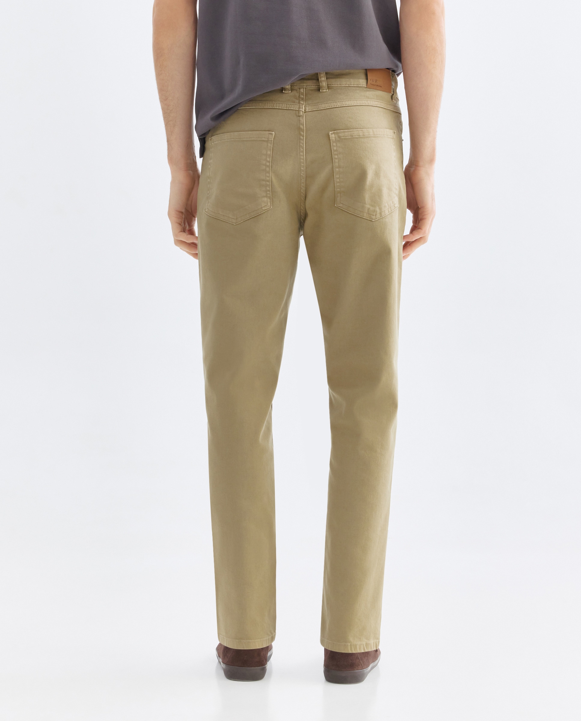 Pantalón hombre cinco bolsillos lavado regular fit 520 Kaki-3