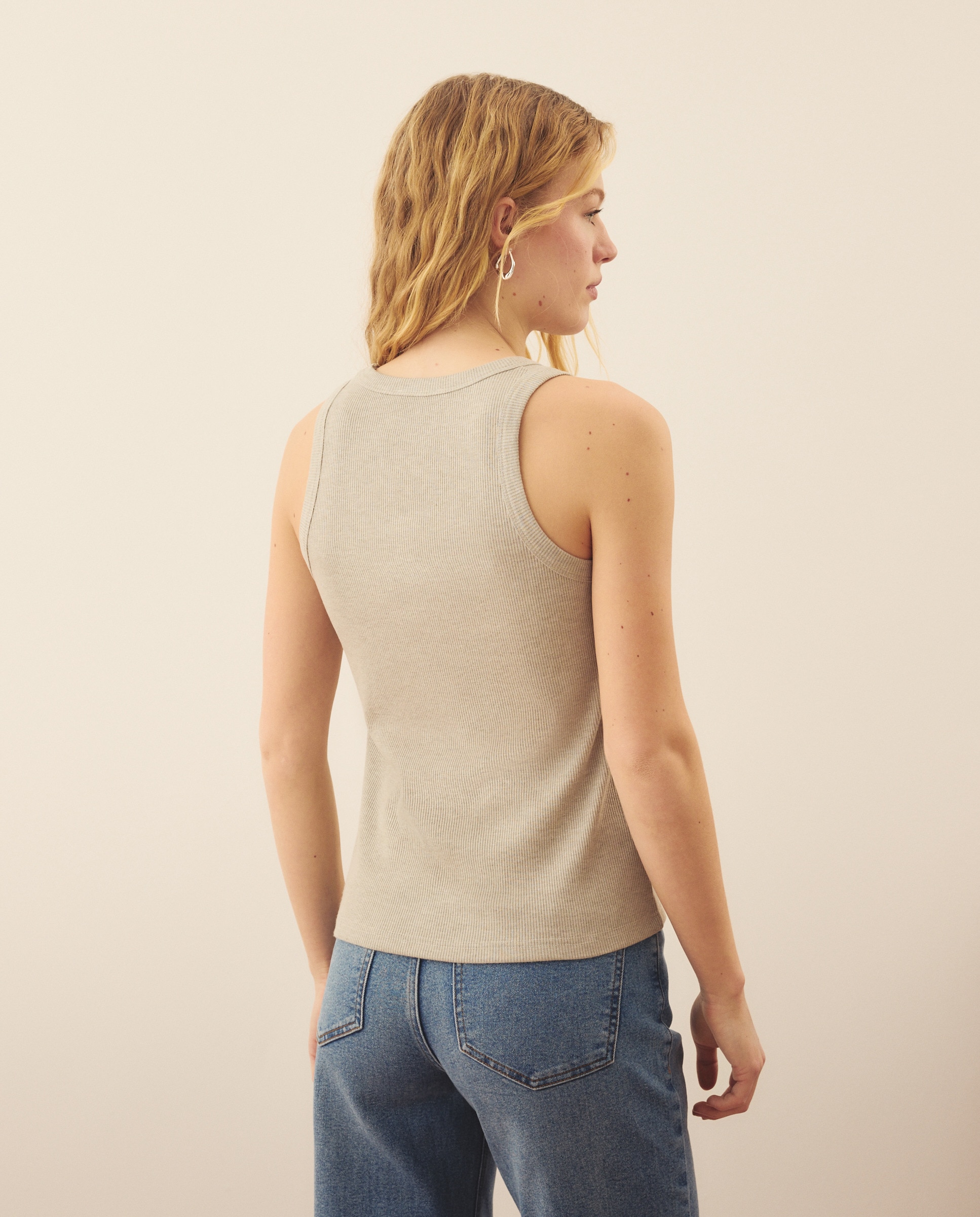 T-shirt sem mangas de mulher Verde-3