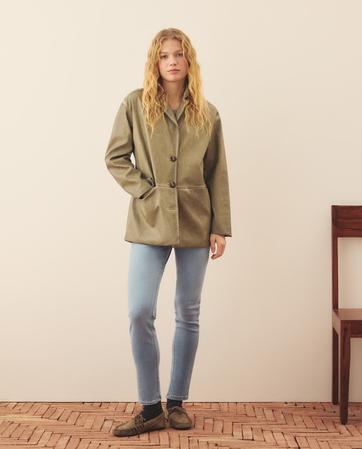 Imagen 0 de Vaqueros de algodón liso de mujer