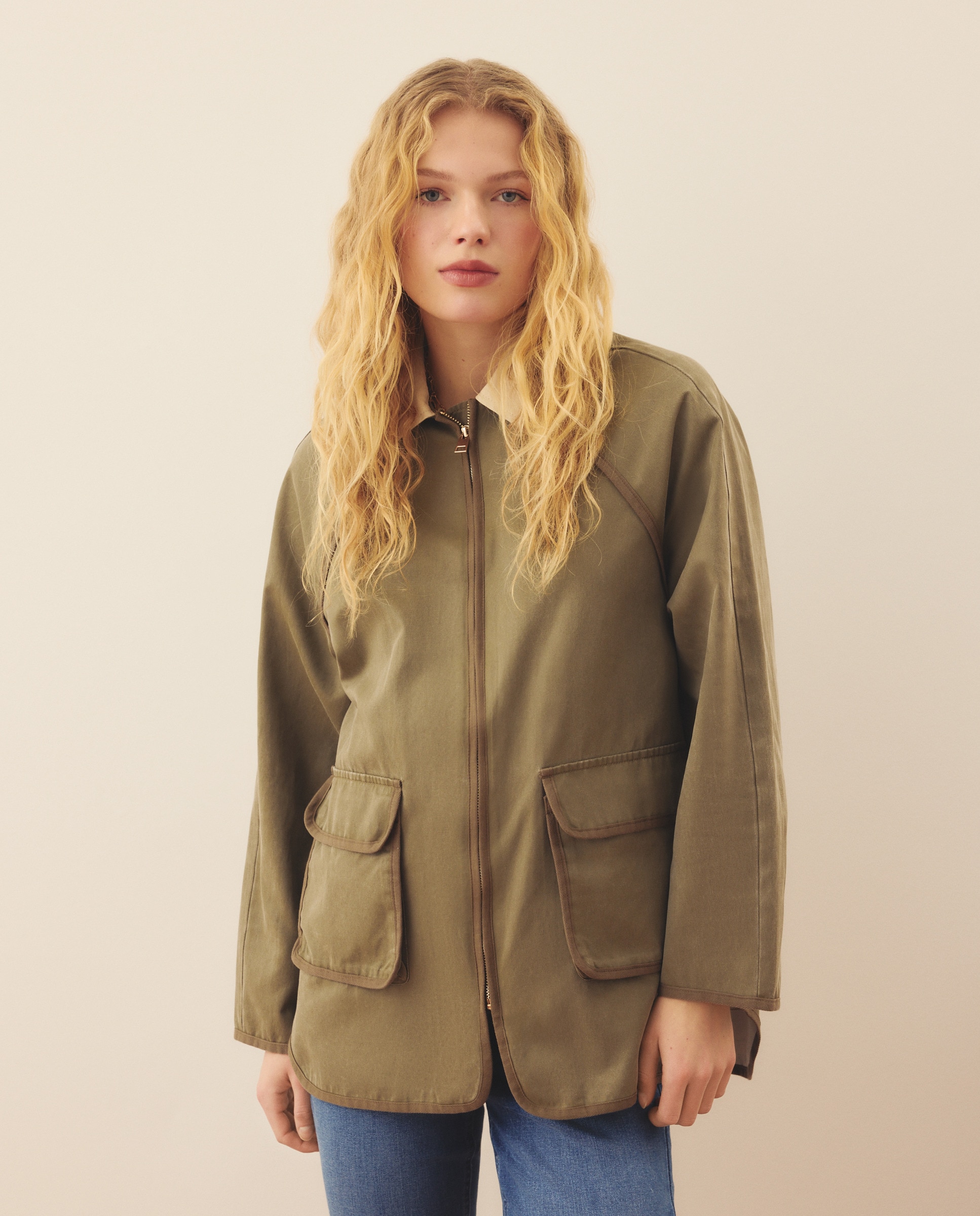 Parka Encerada Verde-flúor-1