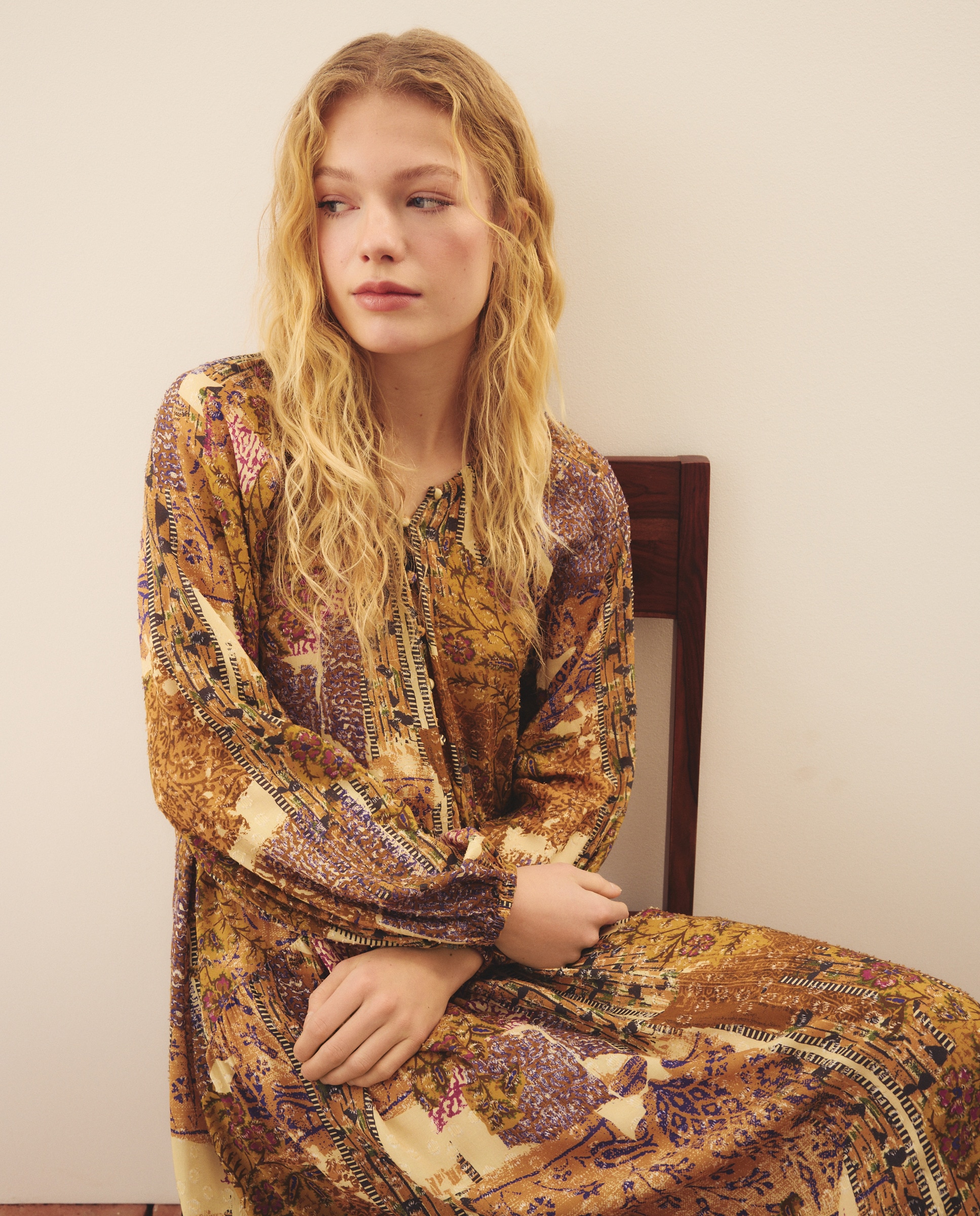 Vestido Boho com Laço nas Mangas Verde-2