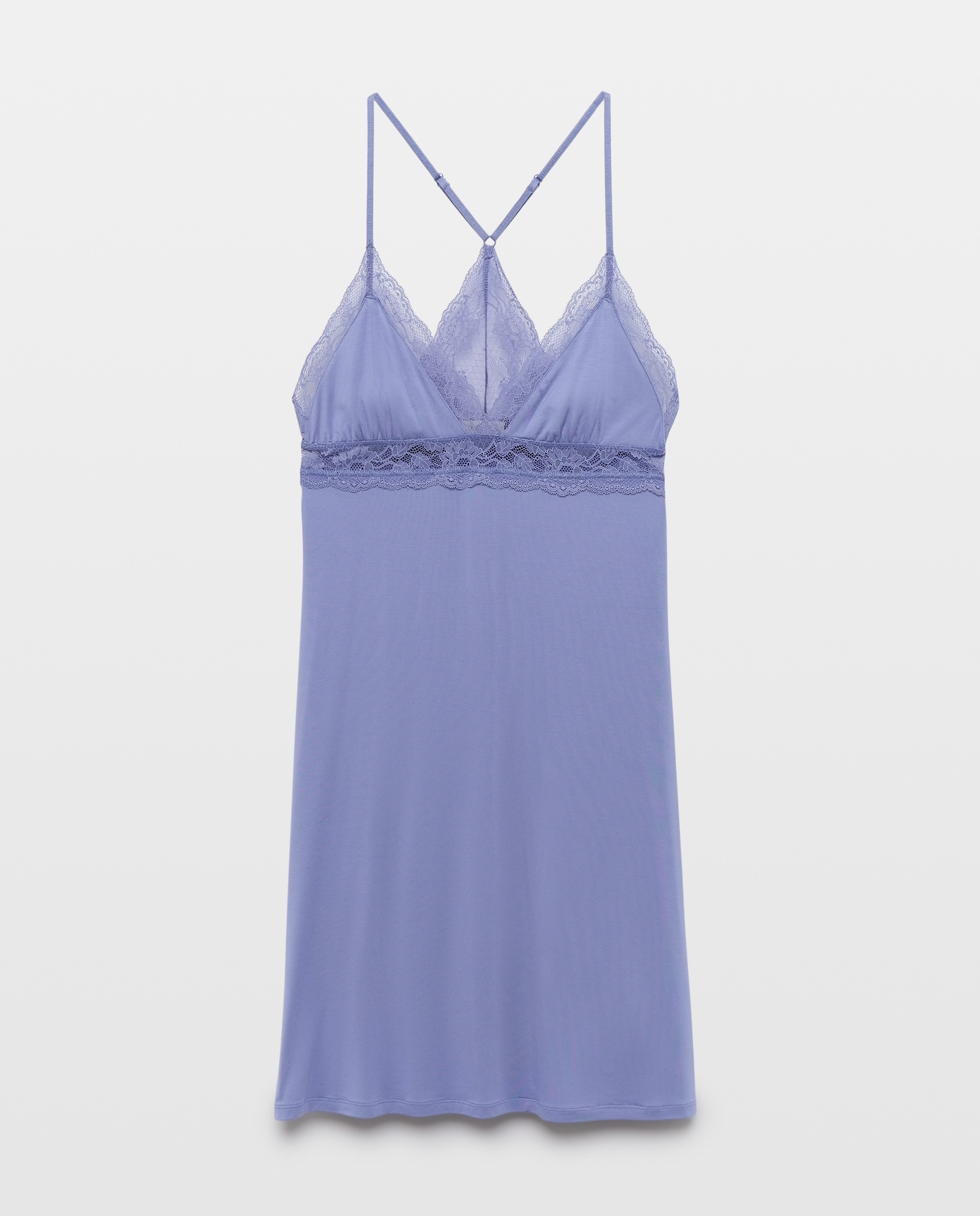 Camisa de Dormir de Viscose com Estampado 400 Azul-3