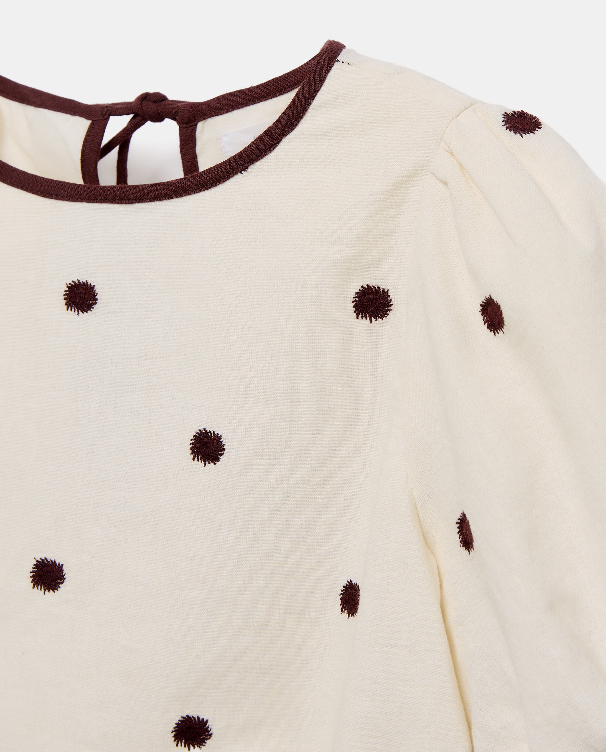 Blusa de mujer bordada total look Marrón-5