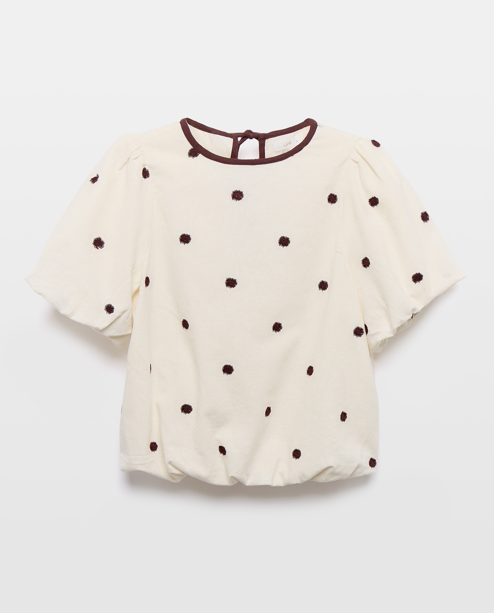 Blusa de mujer bordada total look Marrón-4