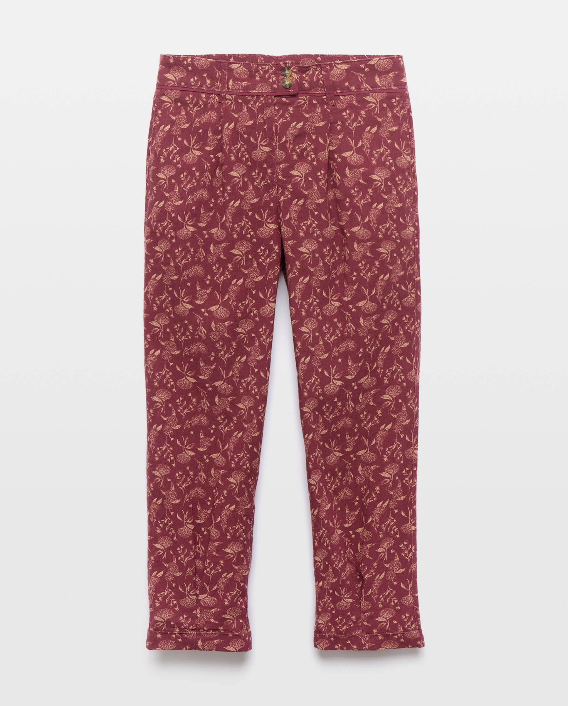 Pantalón de mujer de flores total look 200 Rosa-4