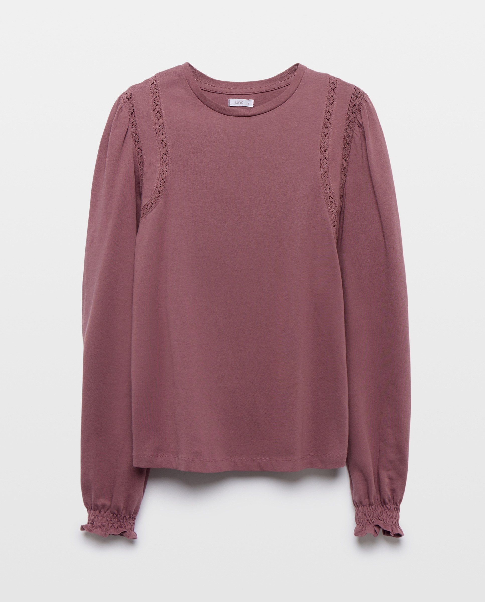 Camiseta de mujer cuello caja con detalles 291 Berenjena-4