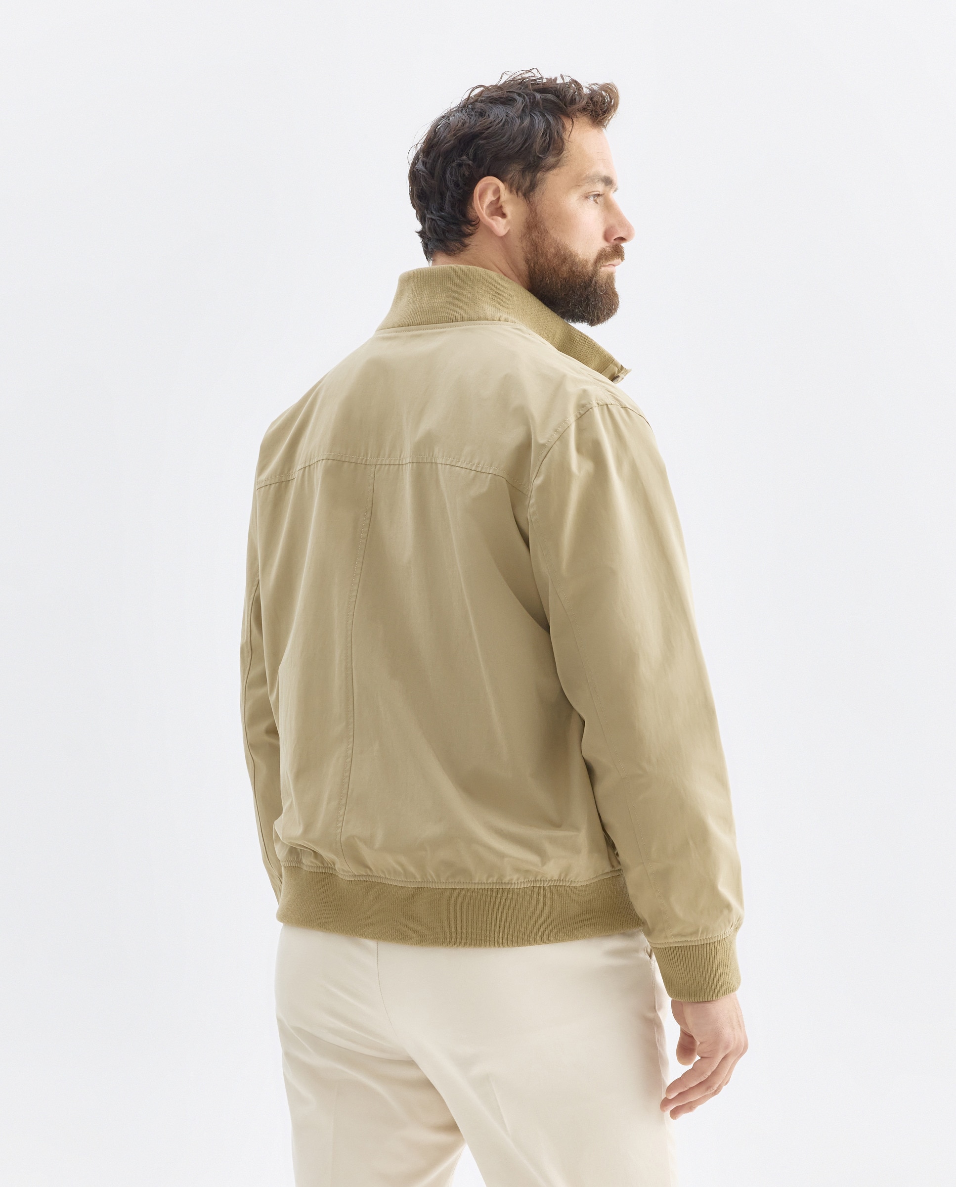 Blusão Técnico com Mistura de Algodão Taupe-3