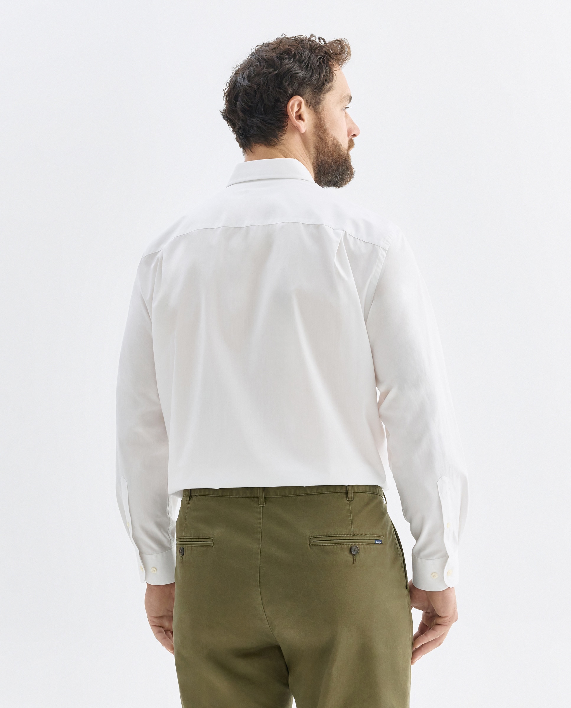 Camisa de hombre Dustin classic lisa tallas grandes - Blanco Blanco-3