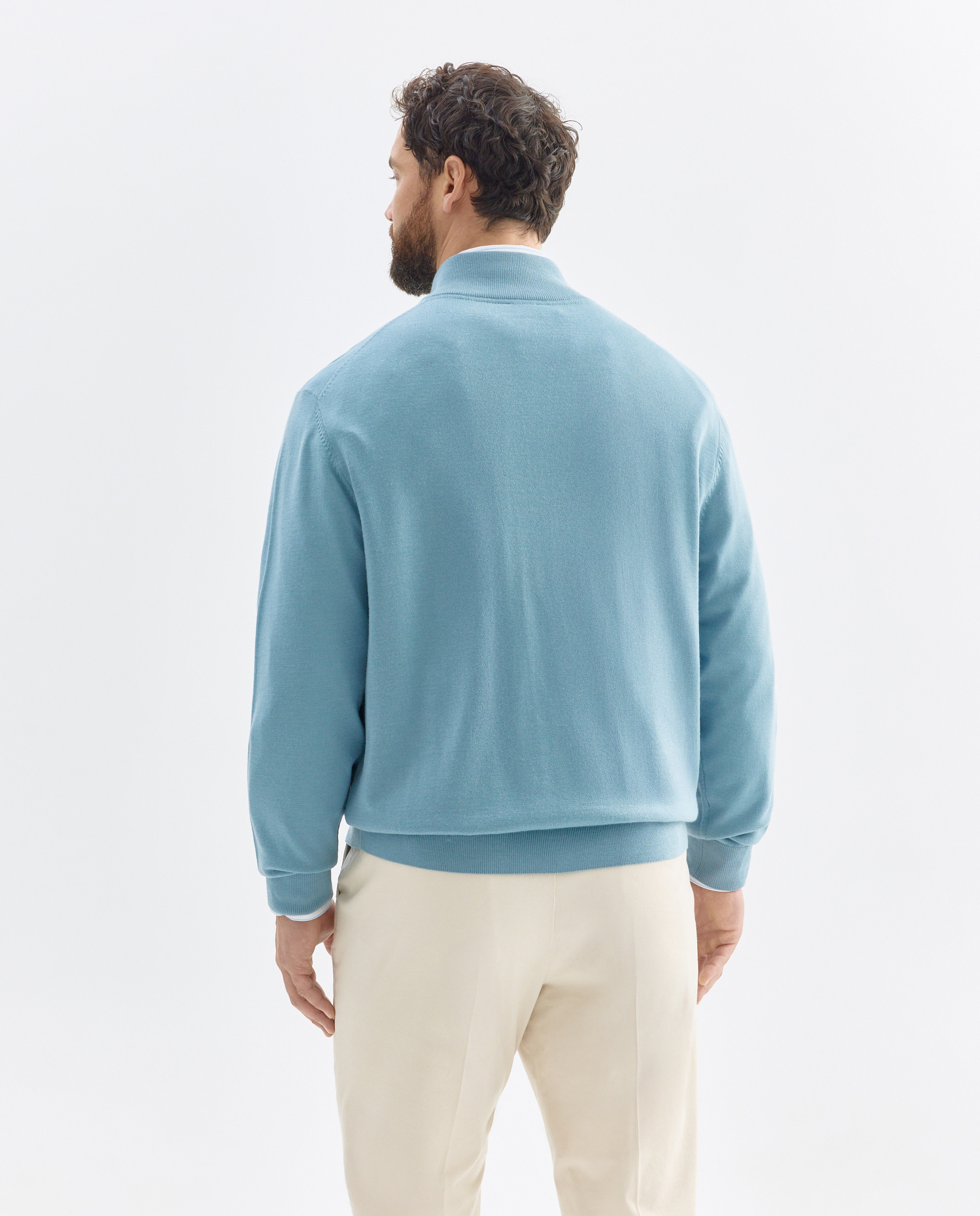 Cardigan Liso com Botões Tamanhos Grandes Azul-claro-3