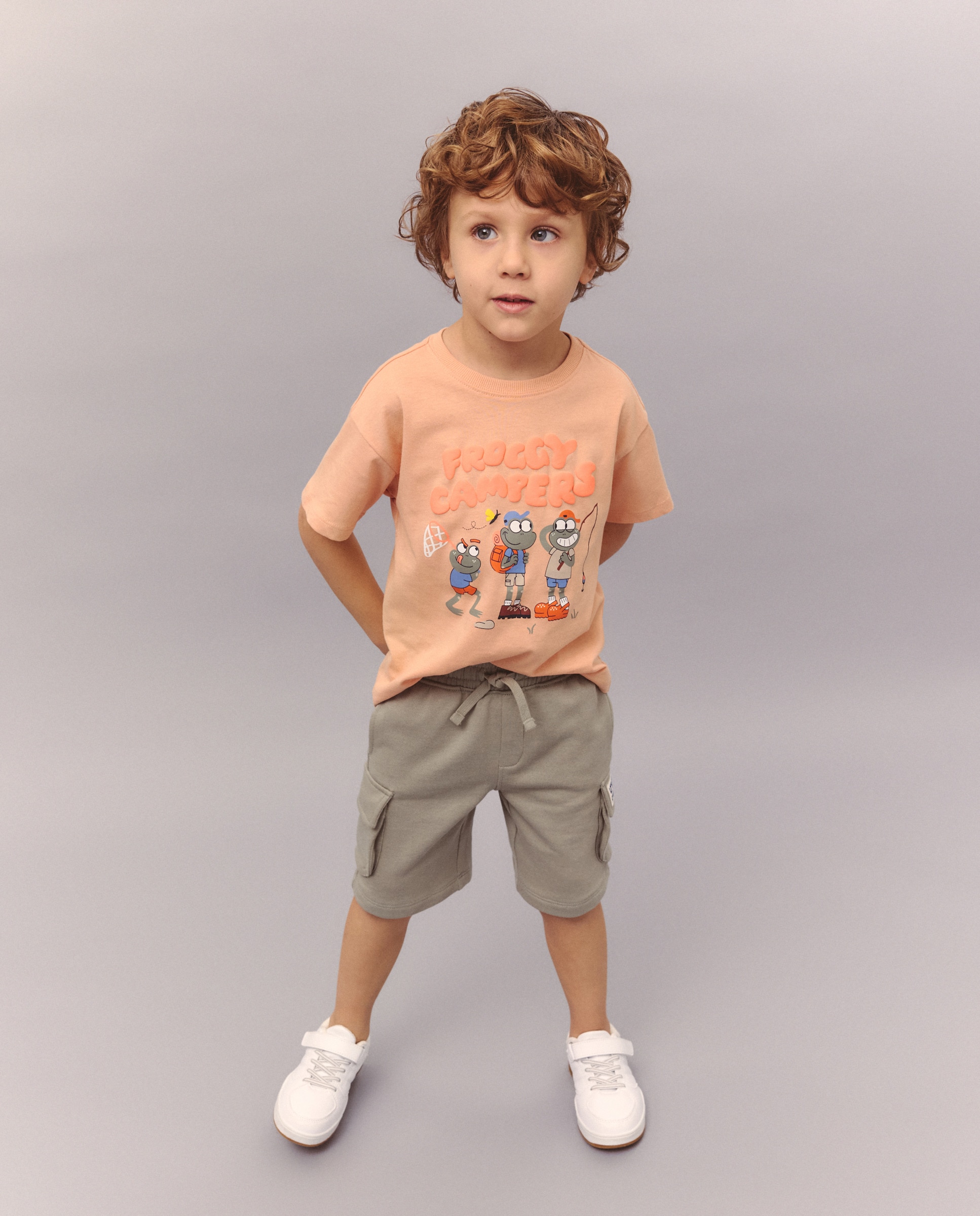 Bermudas Cargo de Felpa Kids El Corte Inglés 520 Caqui-1