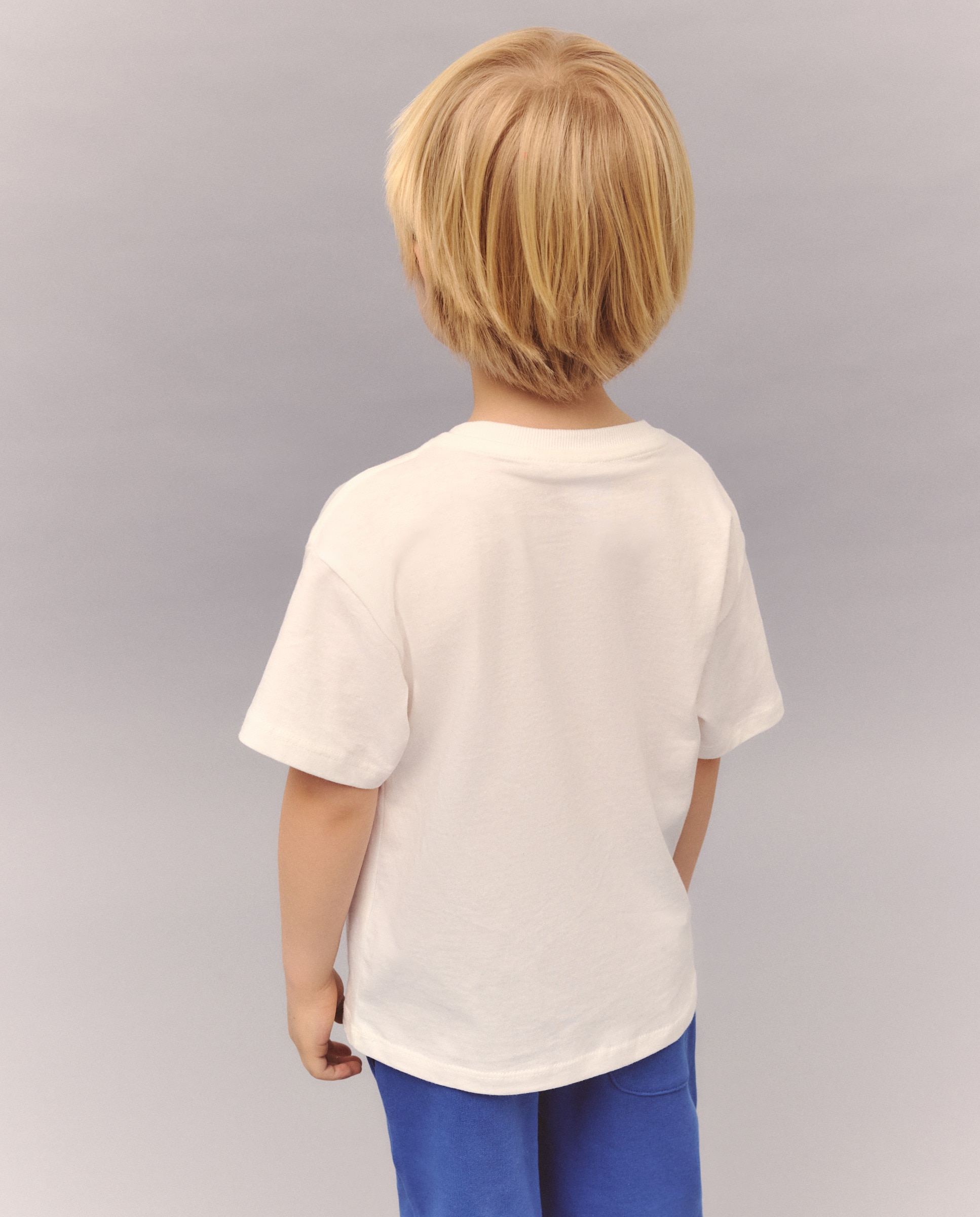 T-shirt de Manga Curta Básica com Fantasia Branco-3