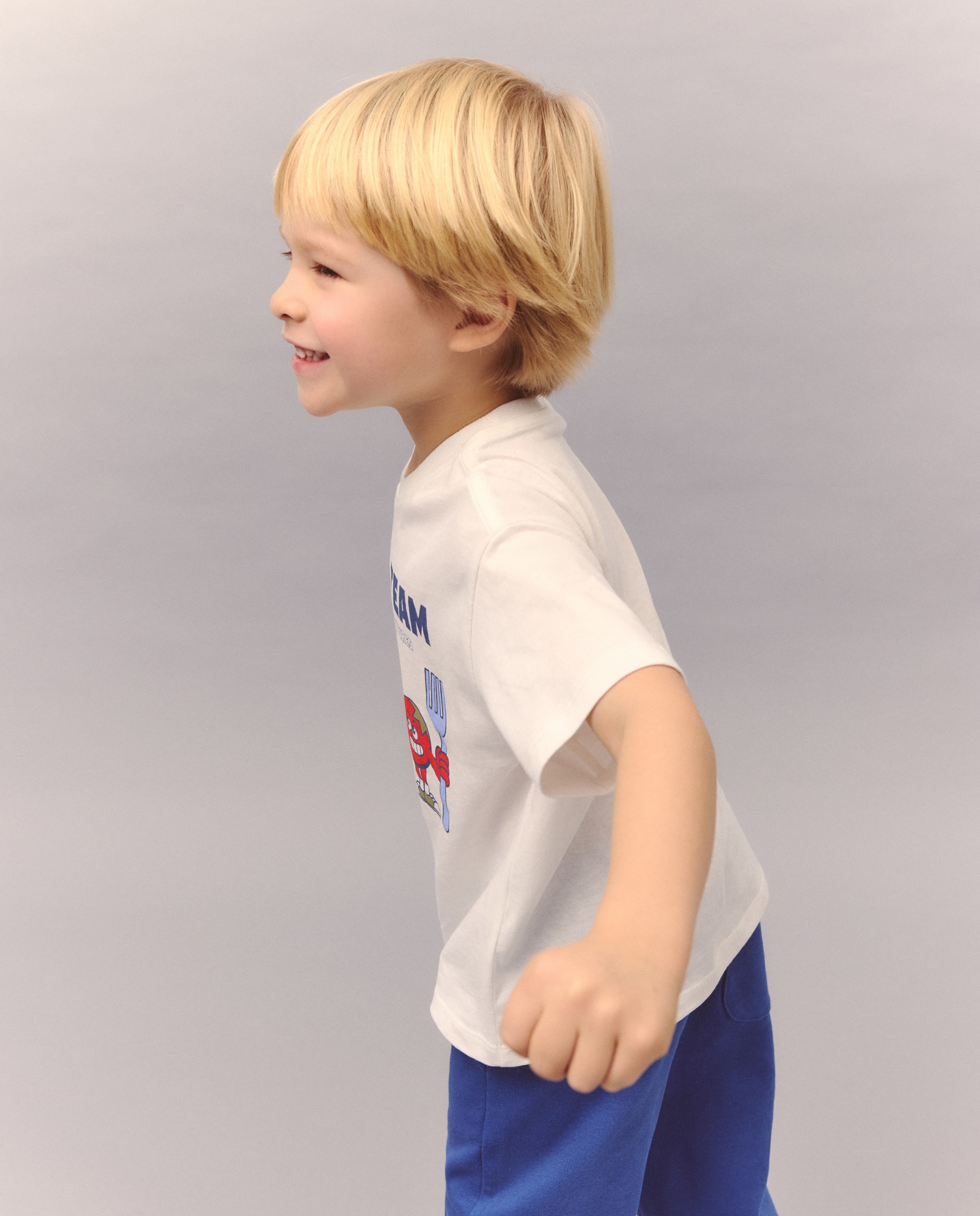 T-shirt de Manga Curta Básica com Fantasia Branco-2