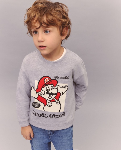 Imagem 0 de Sweatshirt Fechada com Estampado Mario Bros