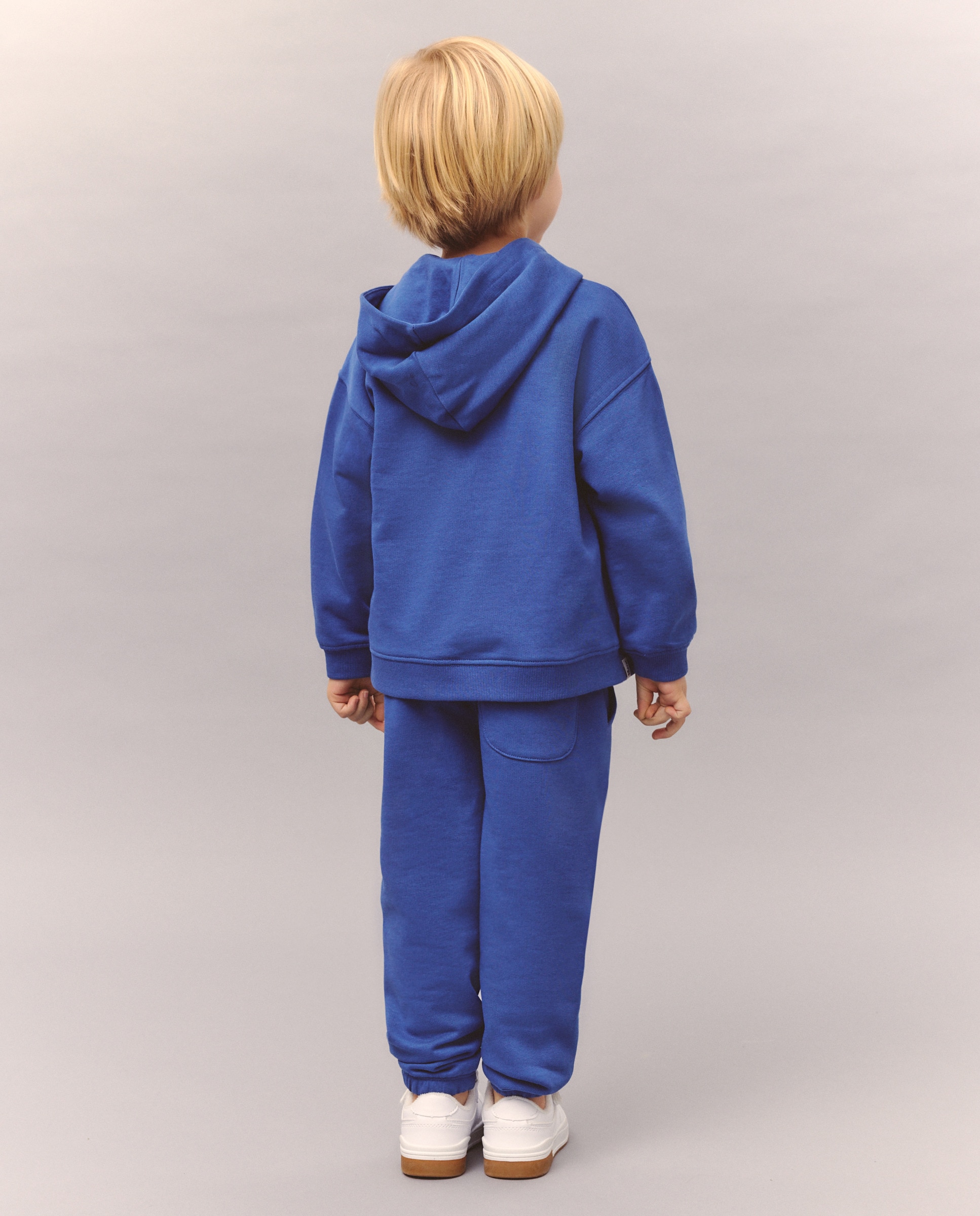 Sweatshirt Aberta com Capuz Azul-2