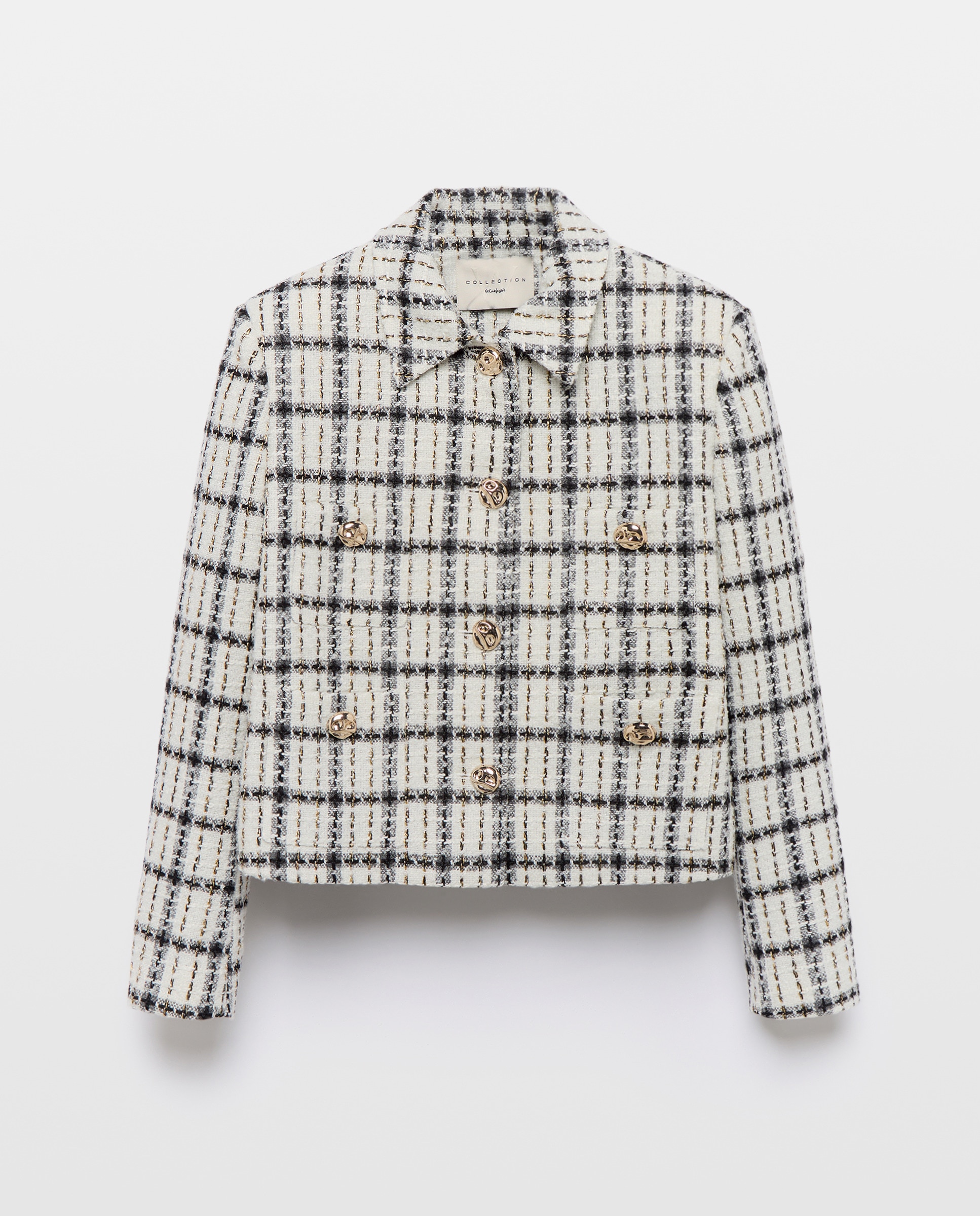 Casaco tweed com fantasia 120 Cru-4