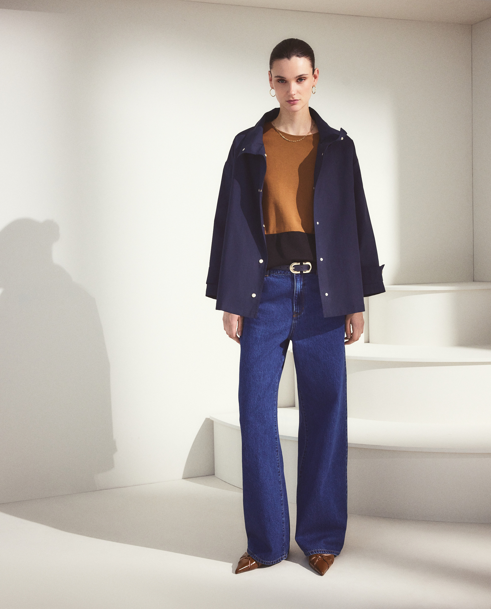 Parka para a Chuva com Interior em Contraste Azul-marinho-2